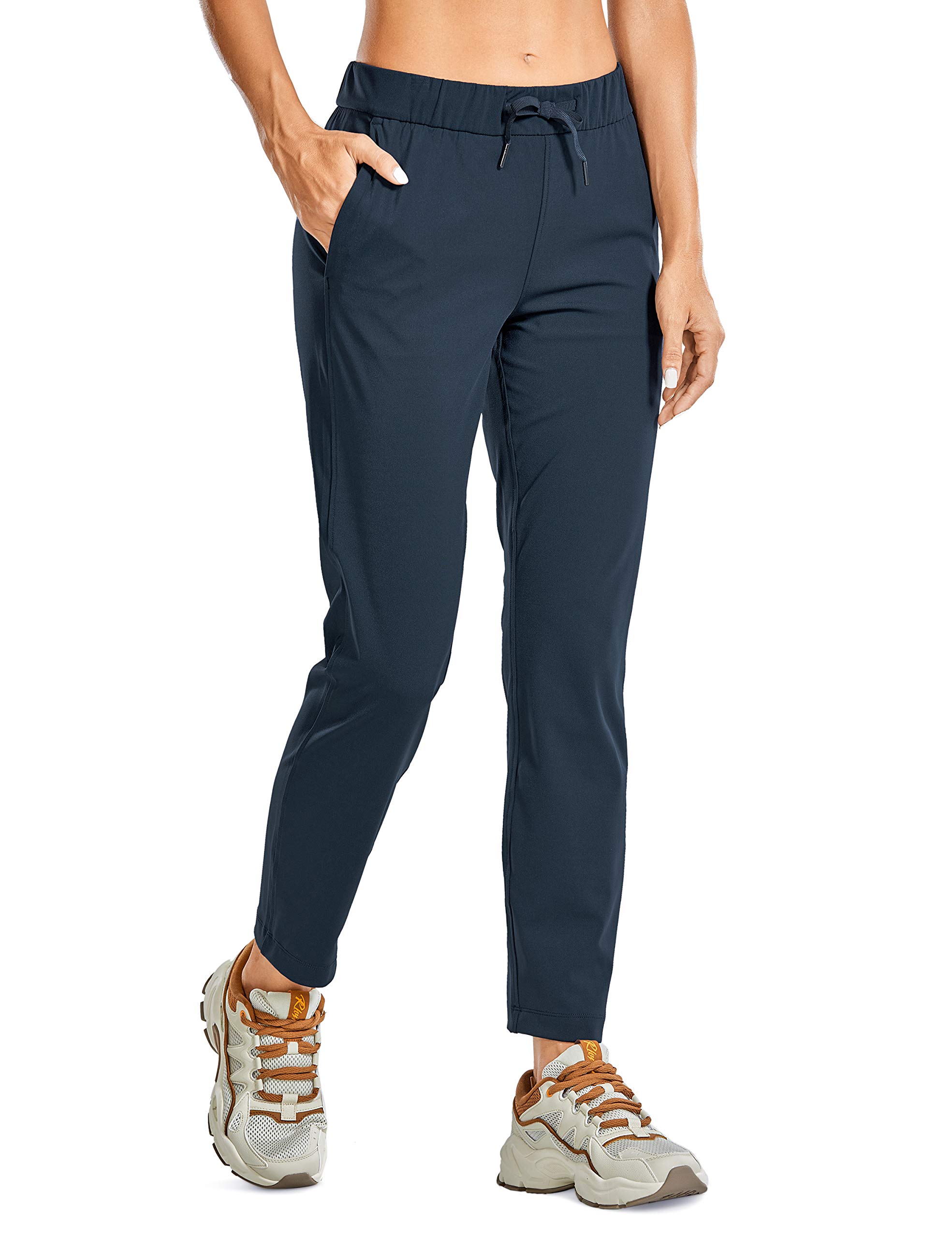 CRZ YOGAWomens 4-Way Stretch Ankle Golf Pants 7/8 Casual Dress Work Athletic Travel Workout Sweatpants with Pockets