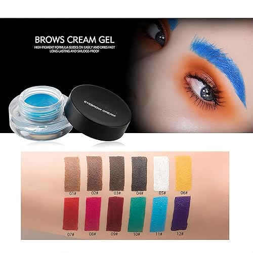 Miniatura 4 de Crema de cejas de 12 colores, gel de pomada de cejas suave, de larga duración, impermeable, delineador de ojos, maquillaje para cejas cosméticos con