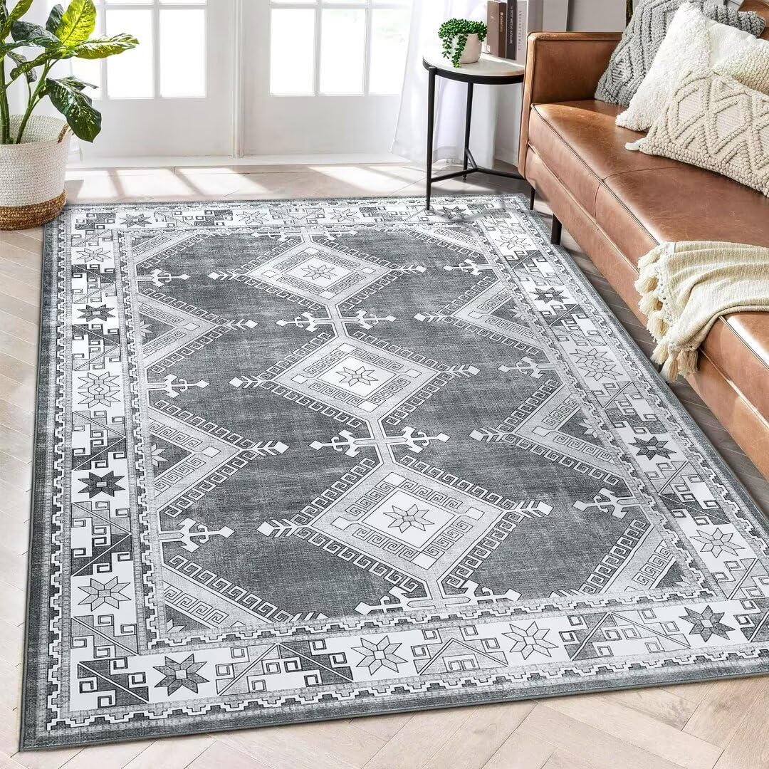 Amazon.com: IMINROME Area Rug 4x6 Washable Rug Geometric Tribal Area ...