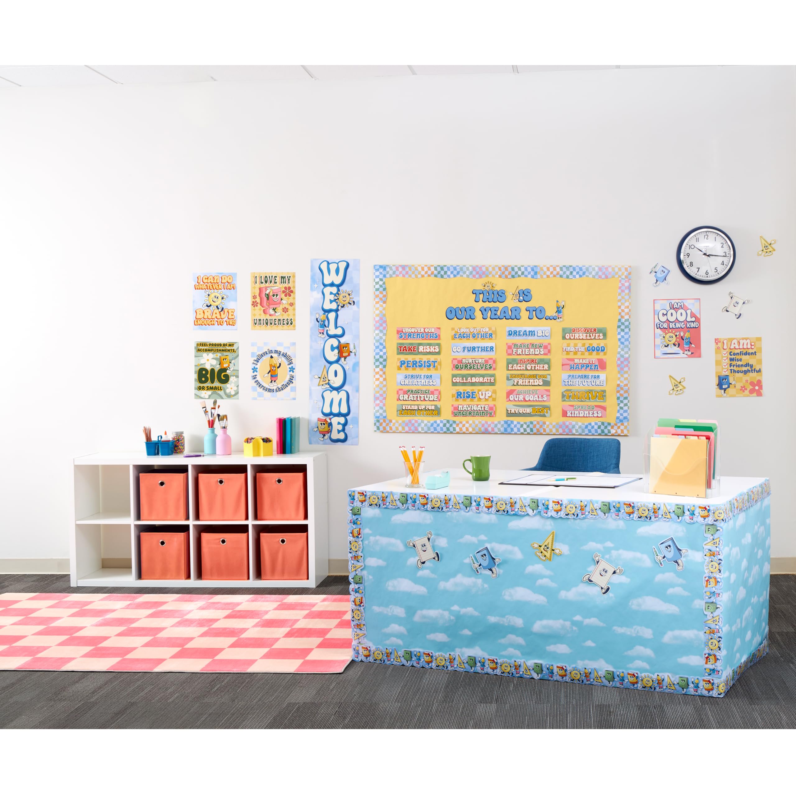 Eureka 847849 S'cool Era Kalender Klassenzimmer Pinnwand-Set für Lehrer, mehrfarbig, 100 Stück