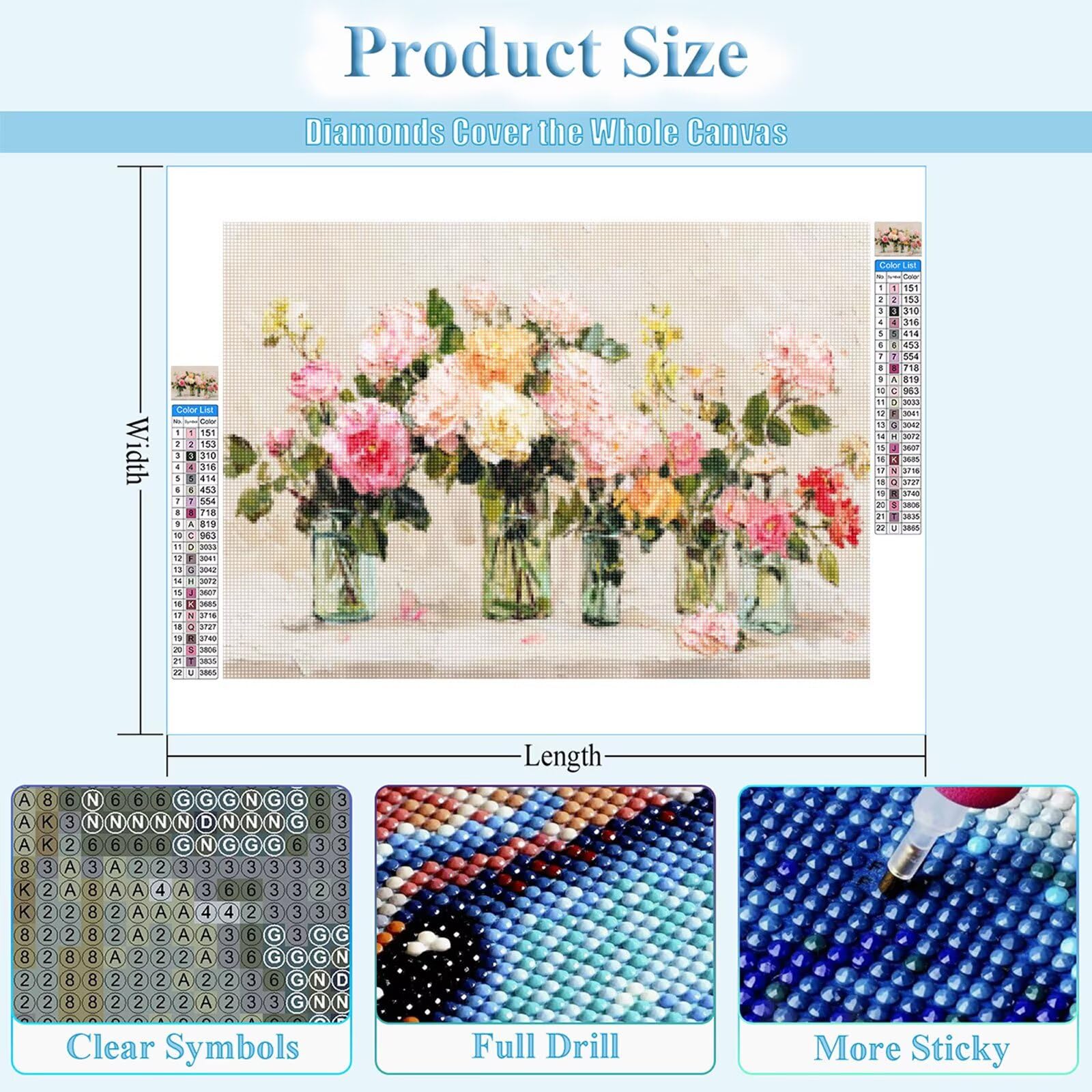 Kompletny zestaw do malowania diamentowego dla dorosłych, 5D diamentowa sztuka kryształowa sztuka, 60 x 90 cm DIY kryształowa mozaika z kryształem górskim na płótnie do dekoracji domu i relaksu