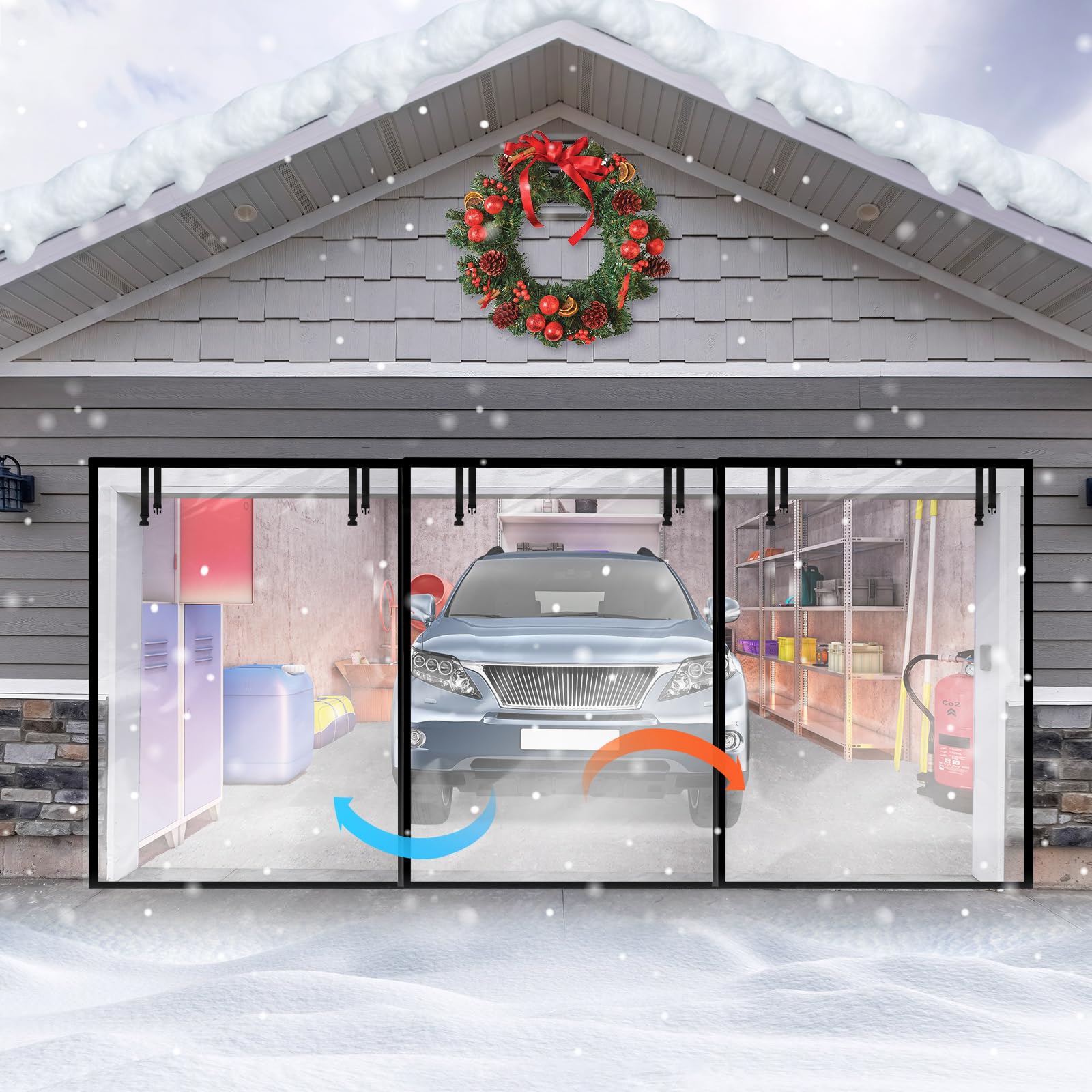 Mindsoft Insulated Garage Door Curtain - Transparent Magnetic