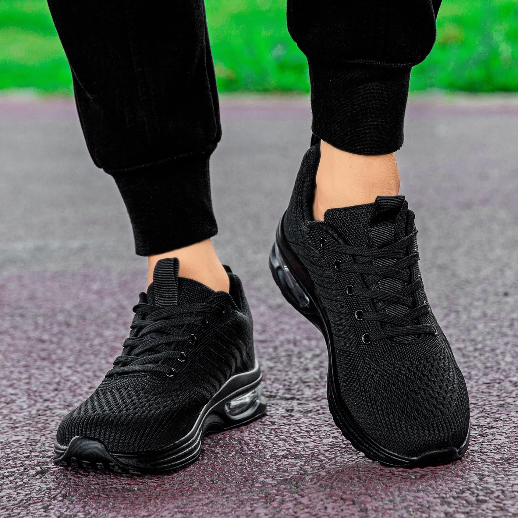 Zapatillas de correr para hombre, con cámara de aire, ligeras, transpirables, para caminar, deportes
