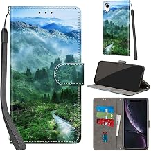 Wallet Flip Case for iPhone XR Leather Forest Stream