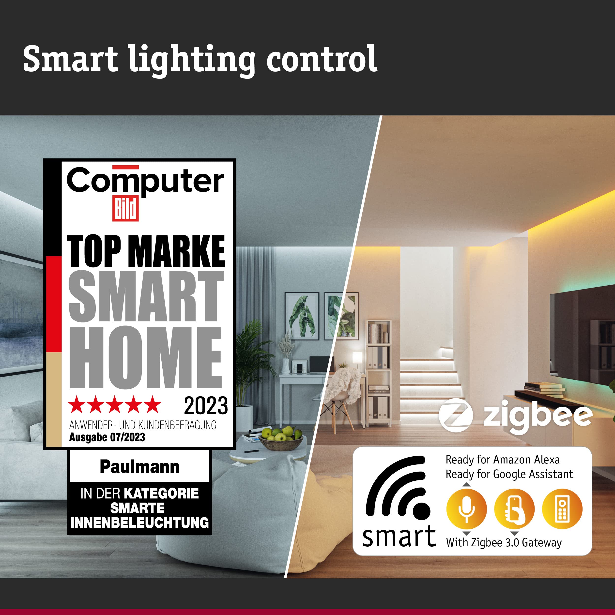Paulmann 50135 Smart Home Zigbee Gateway Bridge Smik biały/antracyt tworzywo sztuczne centrala sterownicza