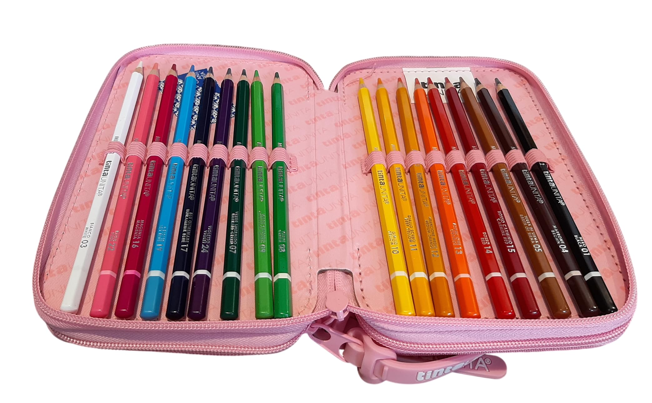Estuche de color liso con 3 cremalleras Gradient Elegant Glamour rosa completo de papelería + estuche ovalado con cremallera para la escuela, para niña + llavero y bolígrafo de color