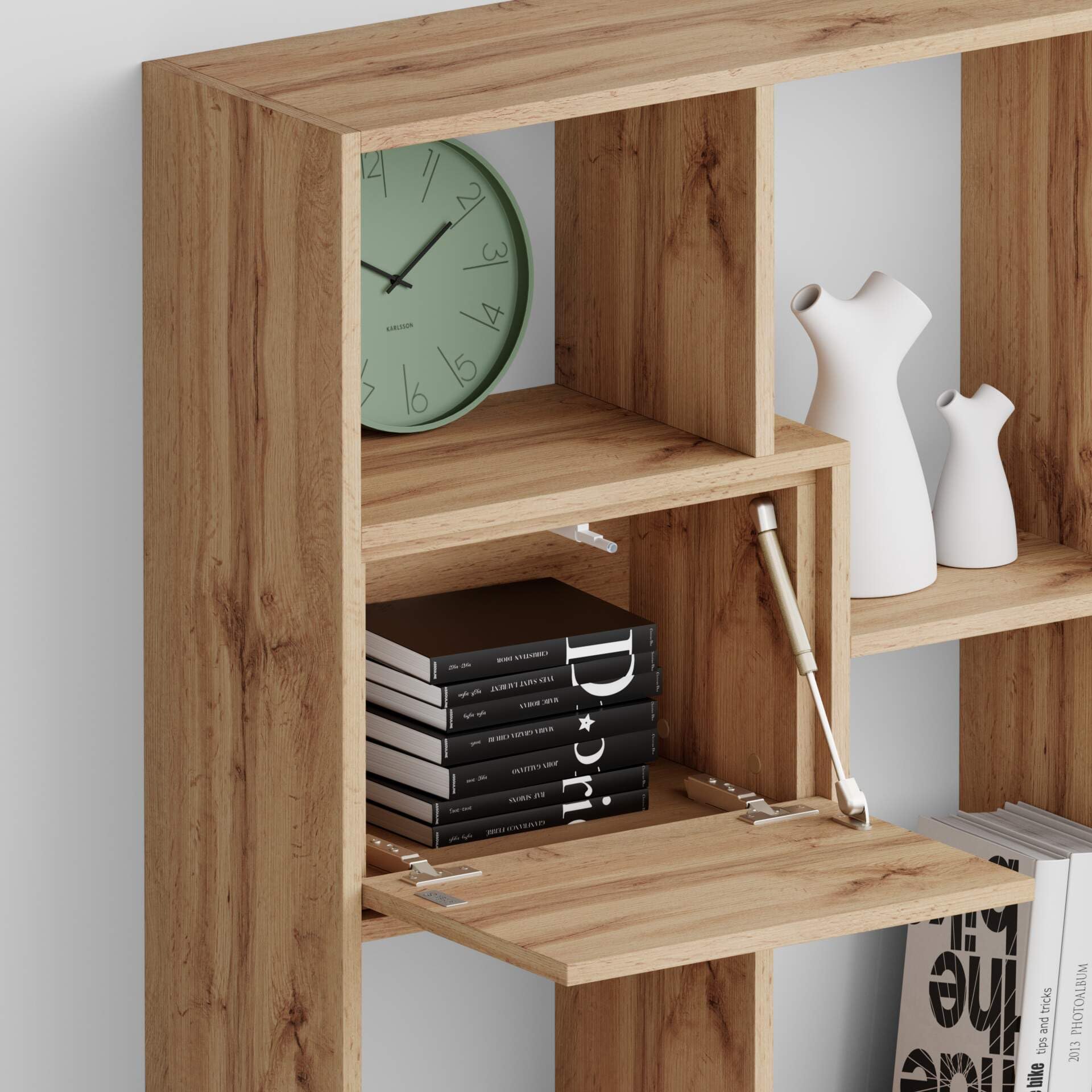 Unidad de pared Iacopo 36 con puerta abatible, color cemento gris