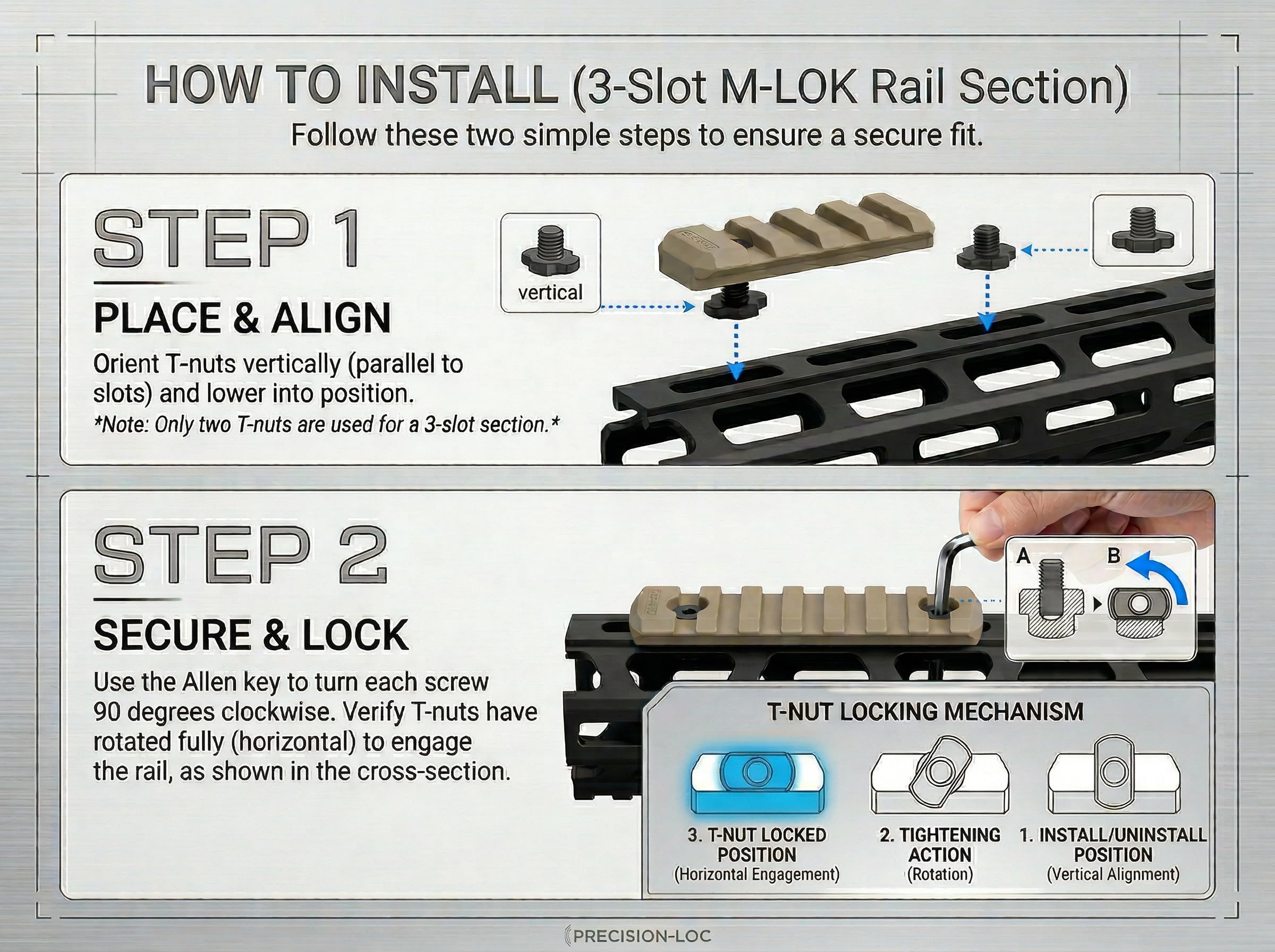 Amazon.com : Gotical 3 Slot Rail DE Color Aluminium Three Slot
