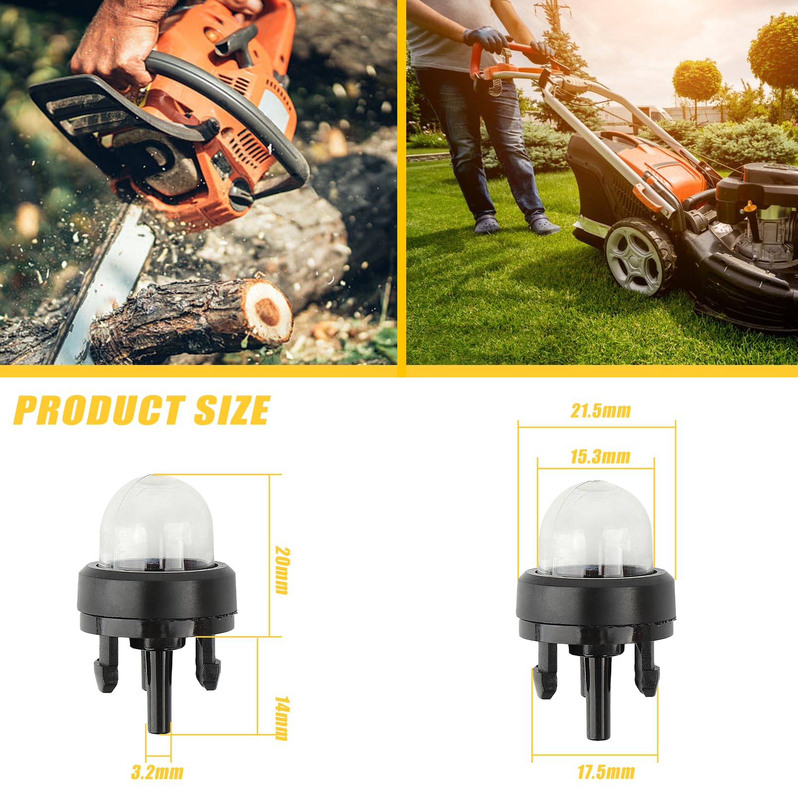 4 Pompelmi Primer Carburante Per Motosega Decespugliatore - Compatibili Stihl, Husqvarna, Echo, Ryobi