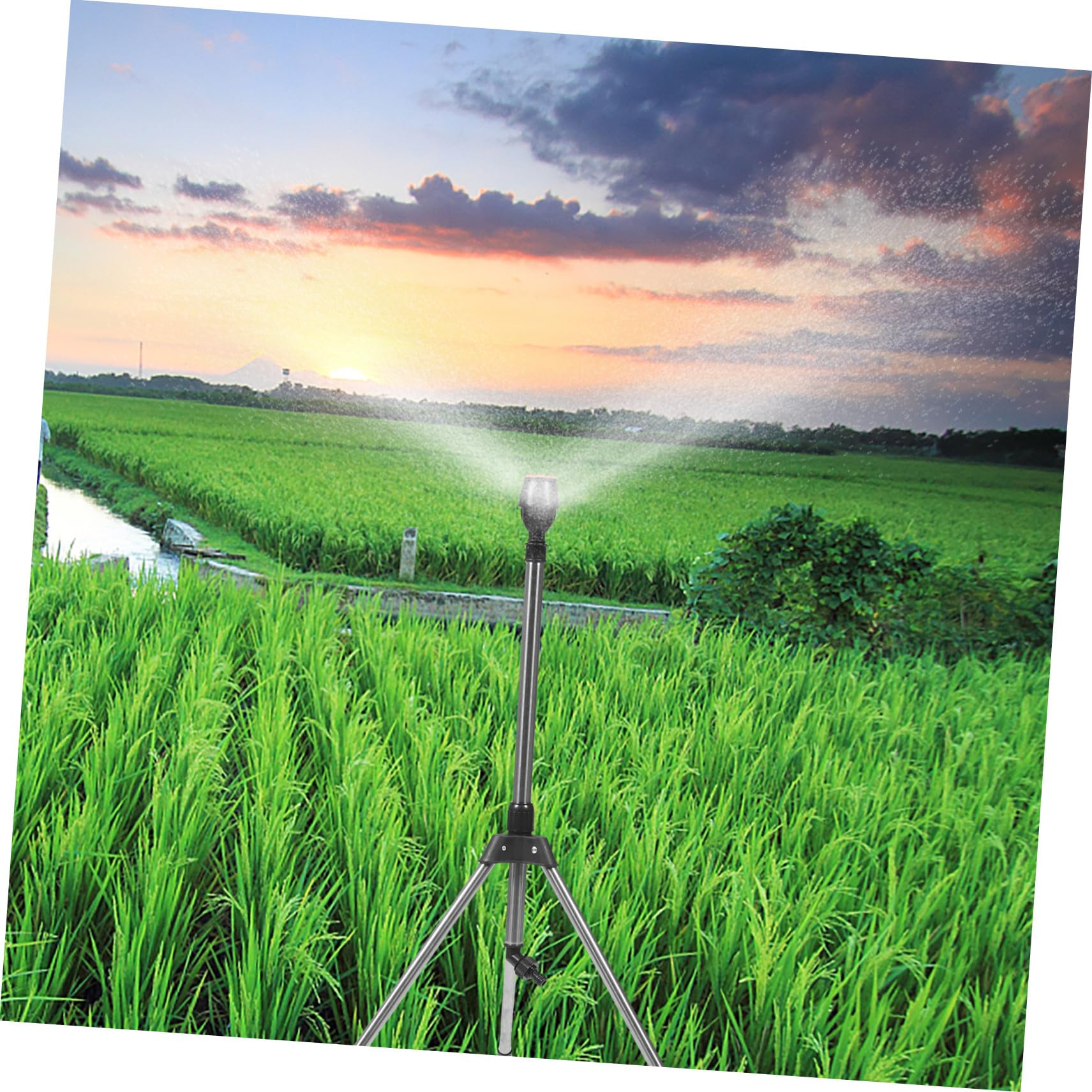 Arroseur de Jardin Pratique sur Trépied Télescopique Arrosage Automatique Rotatif pour Pelouse et Agriculture