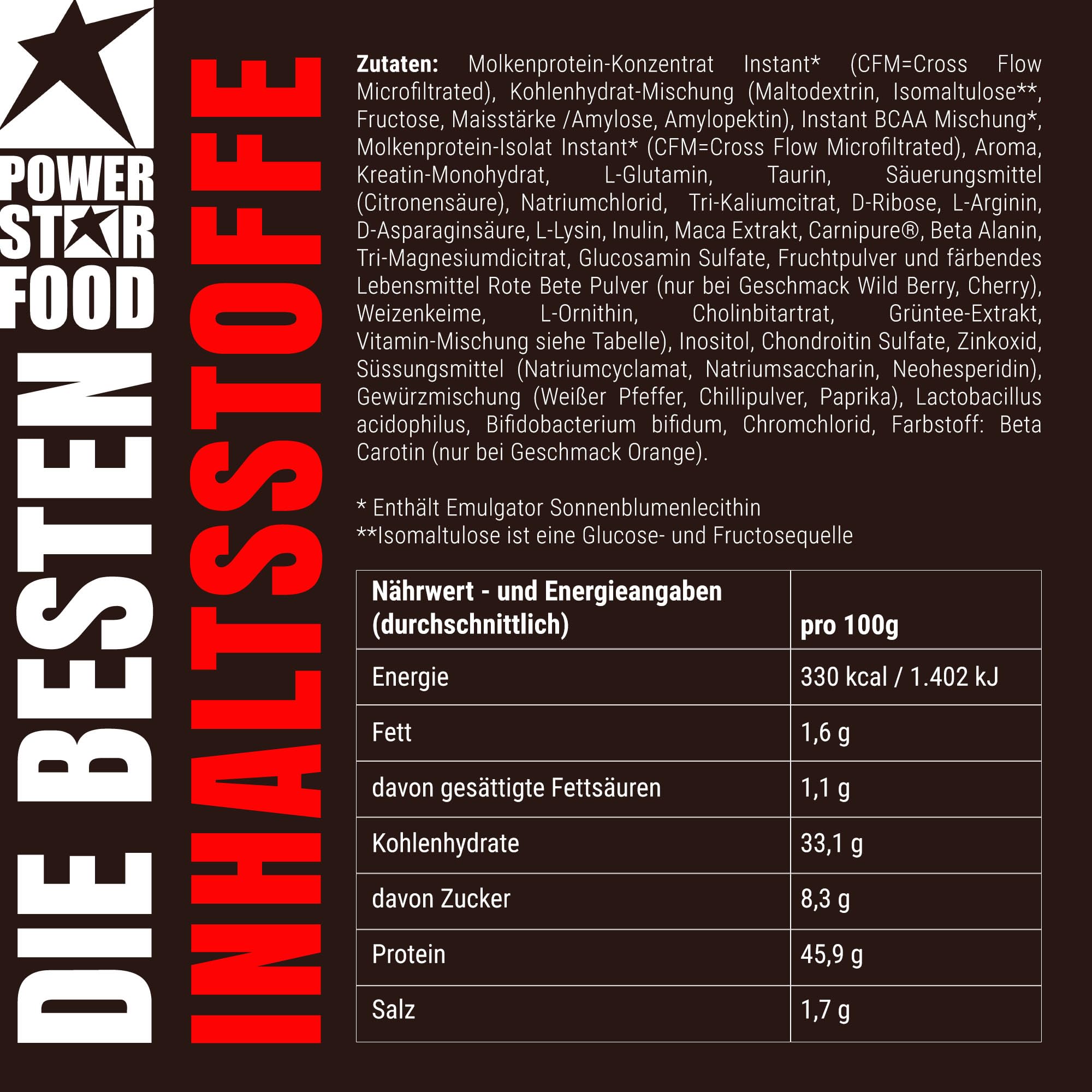 Powerstar Kreasteron 7 All-in-One Supplement 1725g Wildberry - Kraft | 7 hocheffektive Nährstoff-Kombinationen - für Muskelaufbau und Kraftsteigerung - Deutsche Herstellung nach IFS Kreatin