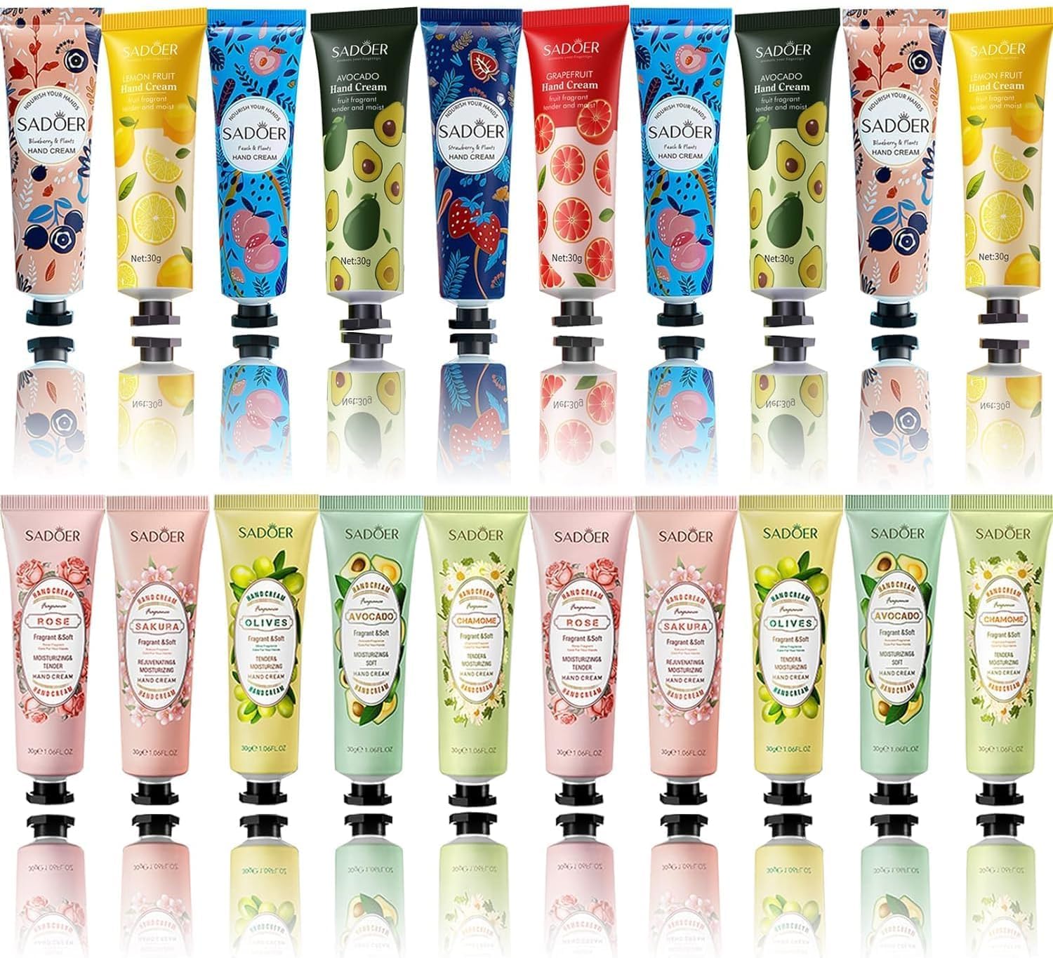 ChicAbode20 Pack Hand Cream Gift Set,Moisturizing Hand Care Cream Travel Gift Set,Travel Size Hand Lotion for Women,Natural Plant Hand Cream For Dry Cracked Hands,Mini Hand Cream With Natural Aloe