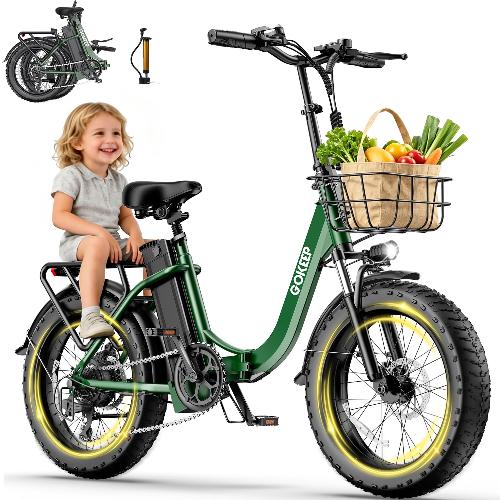 GOKEEP 1800W Foldable Fat Tire E-Bike