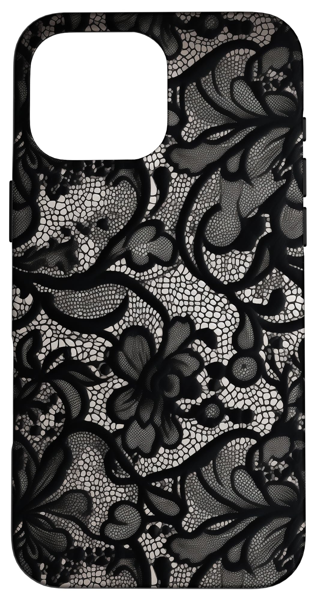 iPhone 16 Pro Max Black Lace Vintage Pattern Case