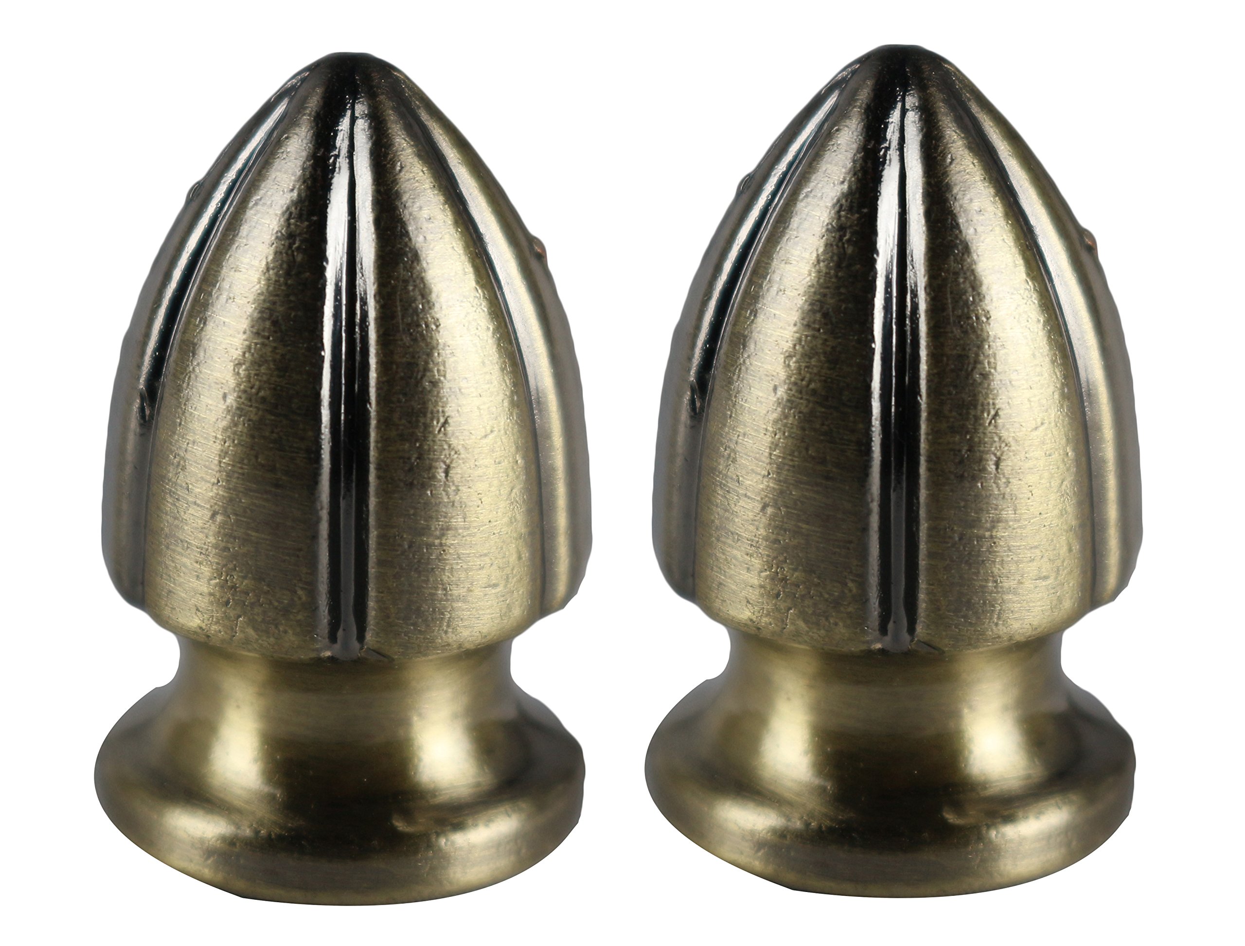 Urbanest Set of 2 Wilton Lamp Finial, 1 1/4-inch Tall, Antique Brass