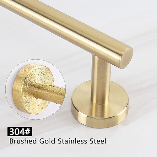 Miniatura 4 de NearMoon - Barra para toallas de baño, soporte de toalla de ducha de acero inoxidable grueso montado en la pared para baño, longitud total de 33