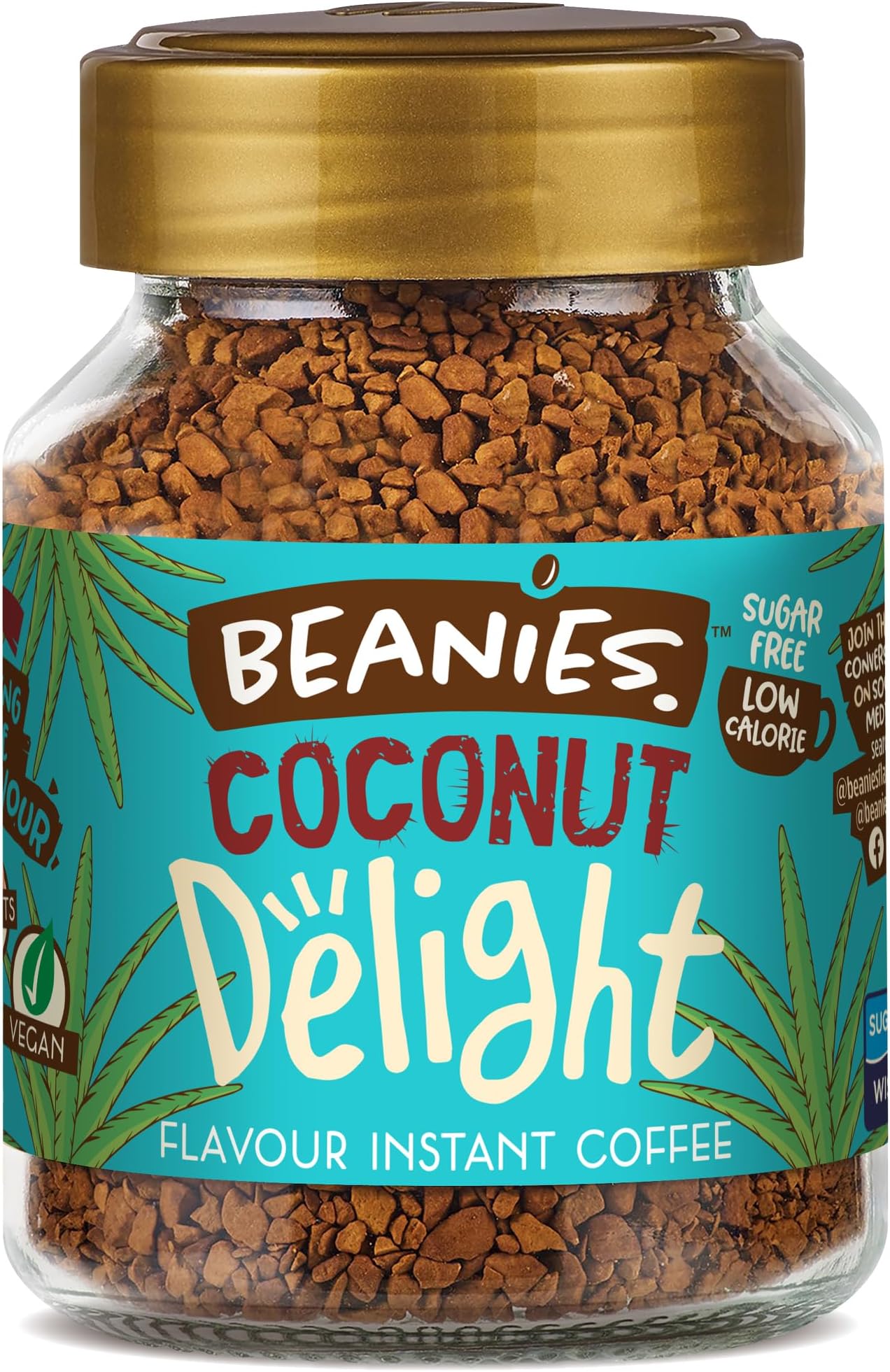 Beanies Coconut Delight Flavoured Instant Coffee 50 g (Pack of 6)
