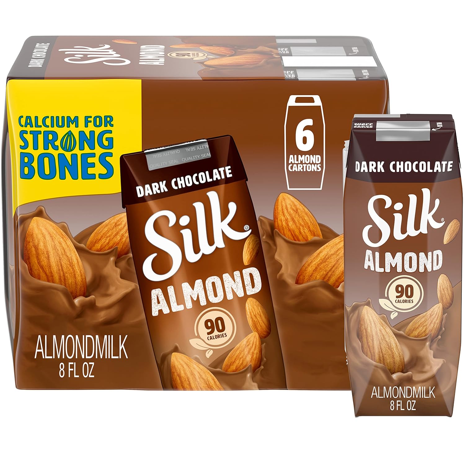 Silk ShelfStable Almond Milk Singles, Dark Chocolate