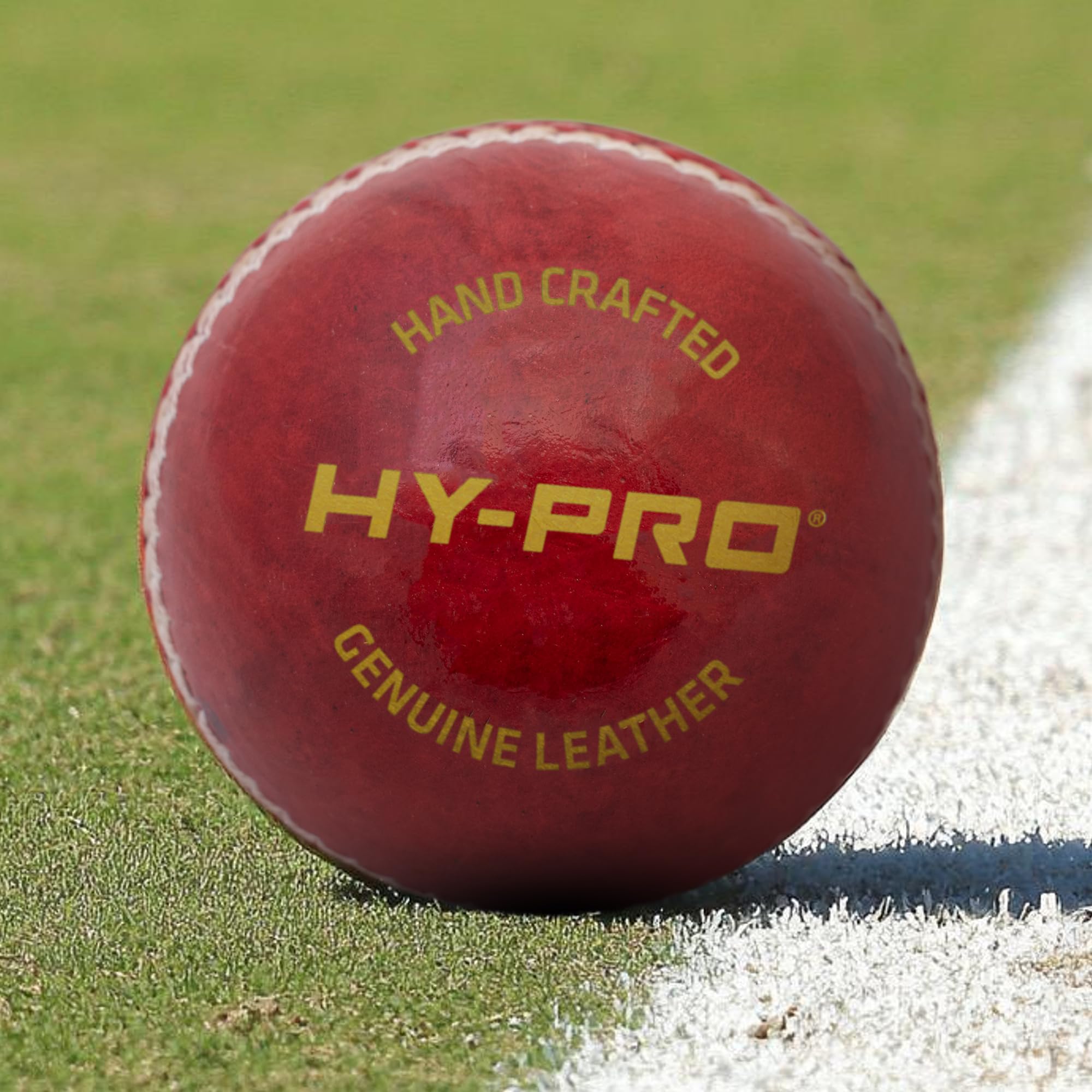 Hy-Pro Cricketball aus Leder, handgenähte Naht, robuster Korkkern, Übung, Netztraining, Harter Ball, tolle Schaltkreis-Geschenkidee, Junior