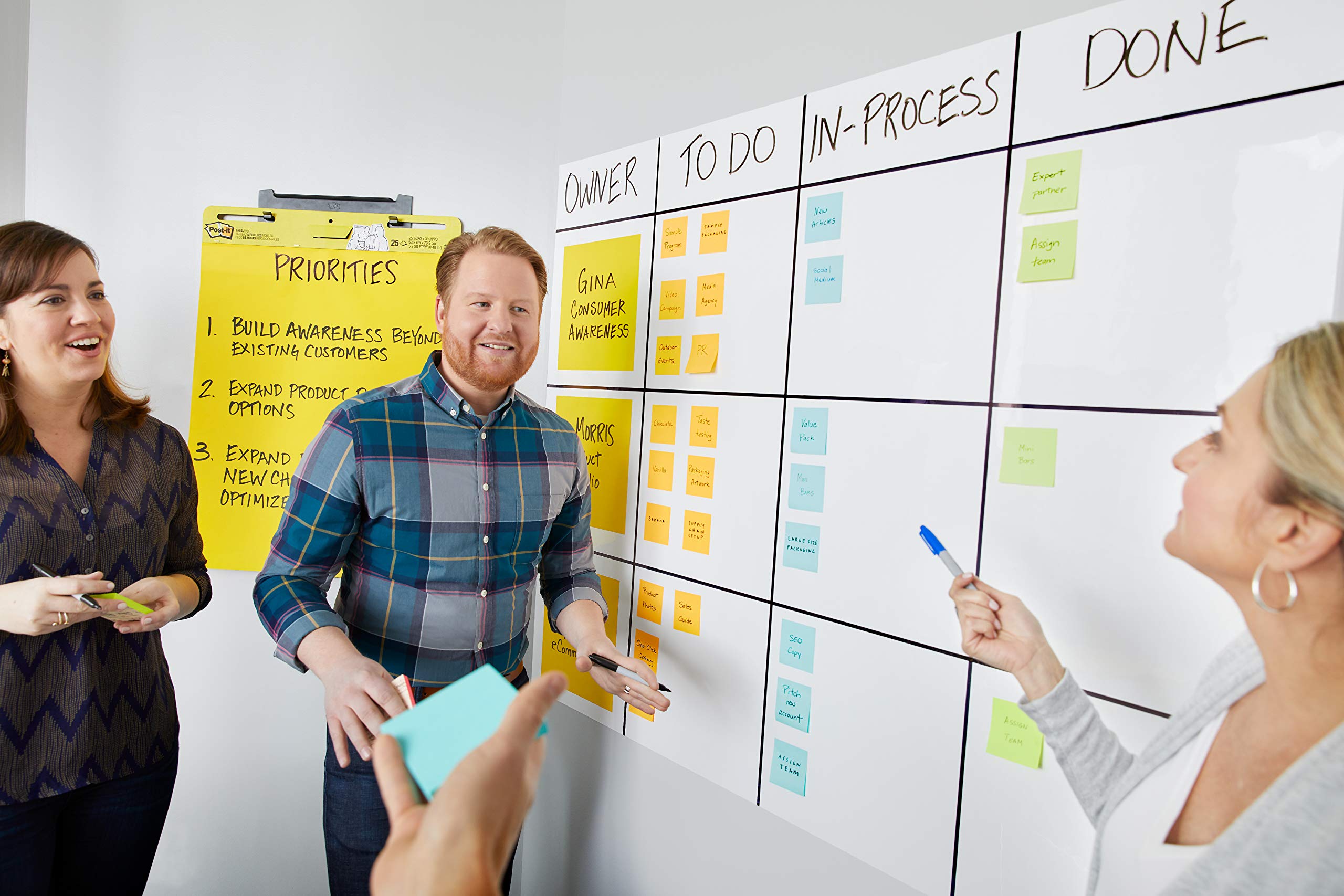 Postit Dry Erase Whiteboard Film Surface for Walls, Doors, Tables