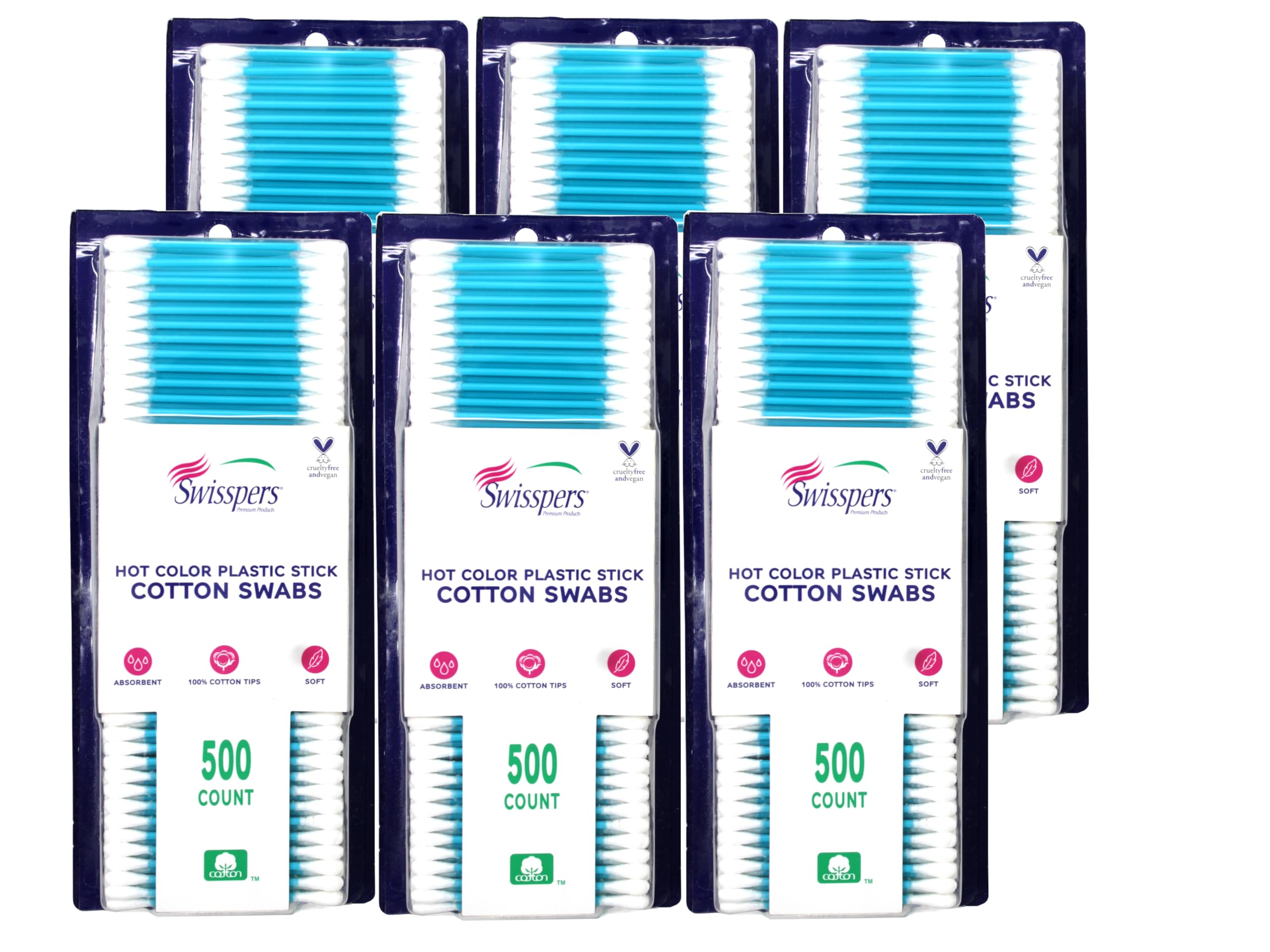 Amazon.com : Swisspers Hot Color Cotton Swabs, 100% Cotton, Color
