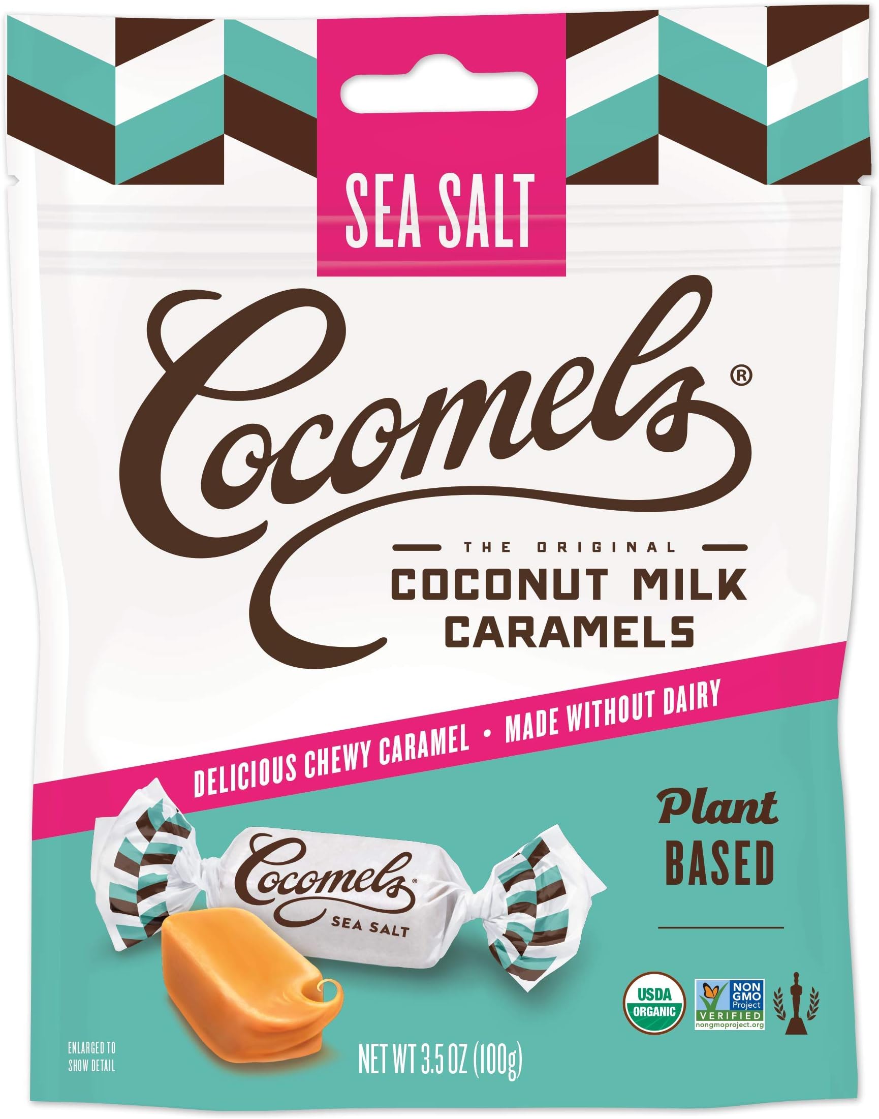 Sea Salt Cocomels Coconut Milk Caramels - Organic - Made Without Dairy - Kosher - GMO Free - Sea Salt 1 Pack