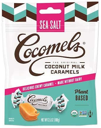 Sea Salt Cocomels Coconut Milk Caramels - Organic - Made Without Dairy - Kosher - GMO Free - Sea Salt 1 Pack
