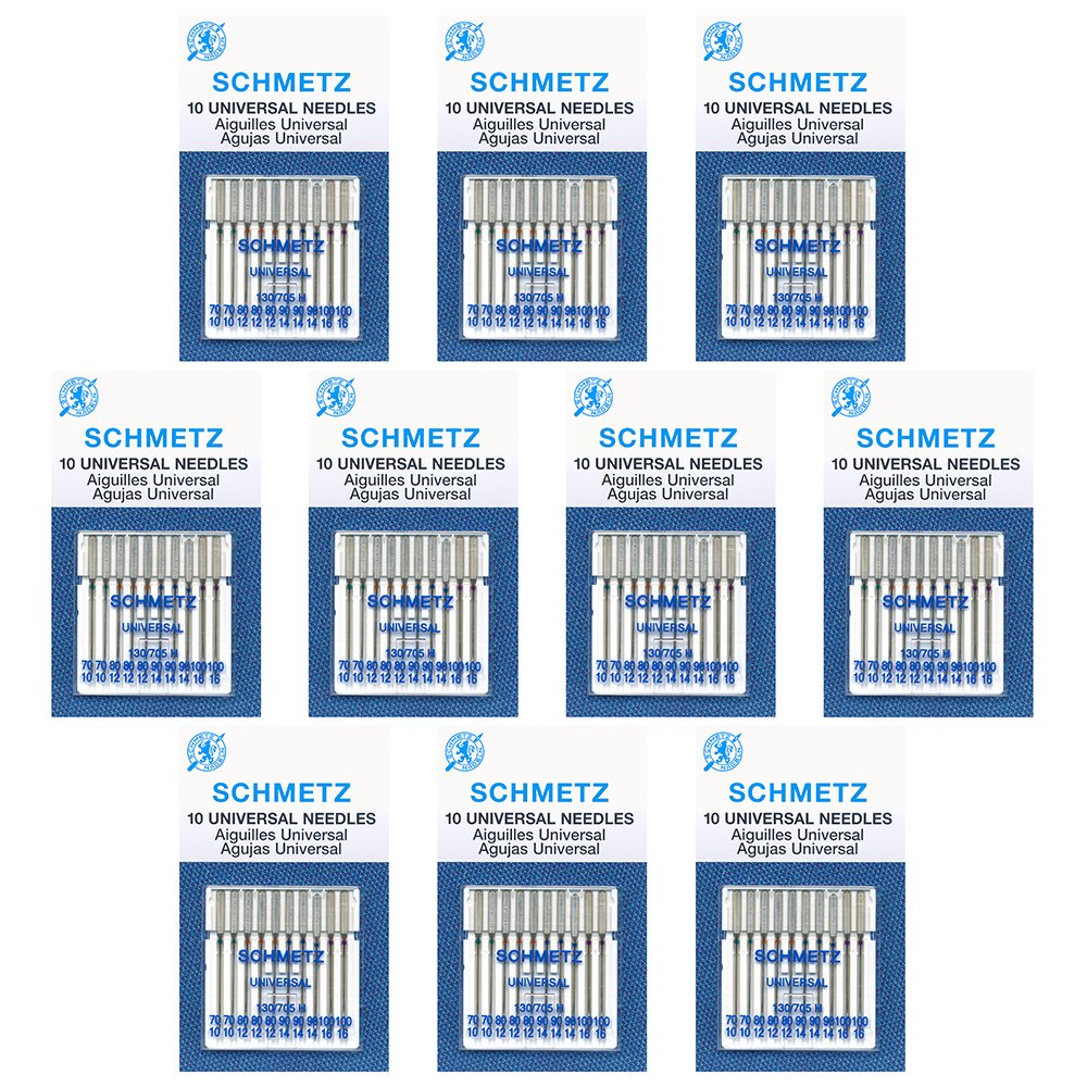 Schmetz - Agujas universales para máquina de coser (100 unidades), varios tamaños