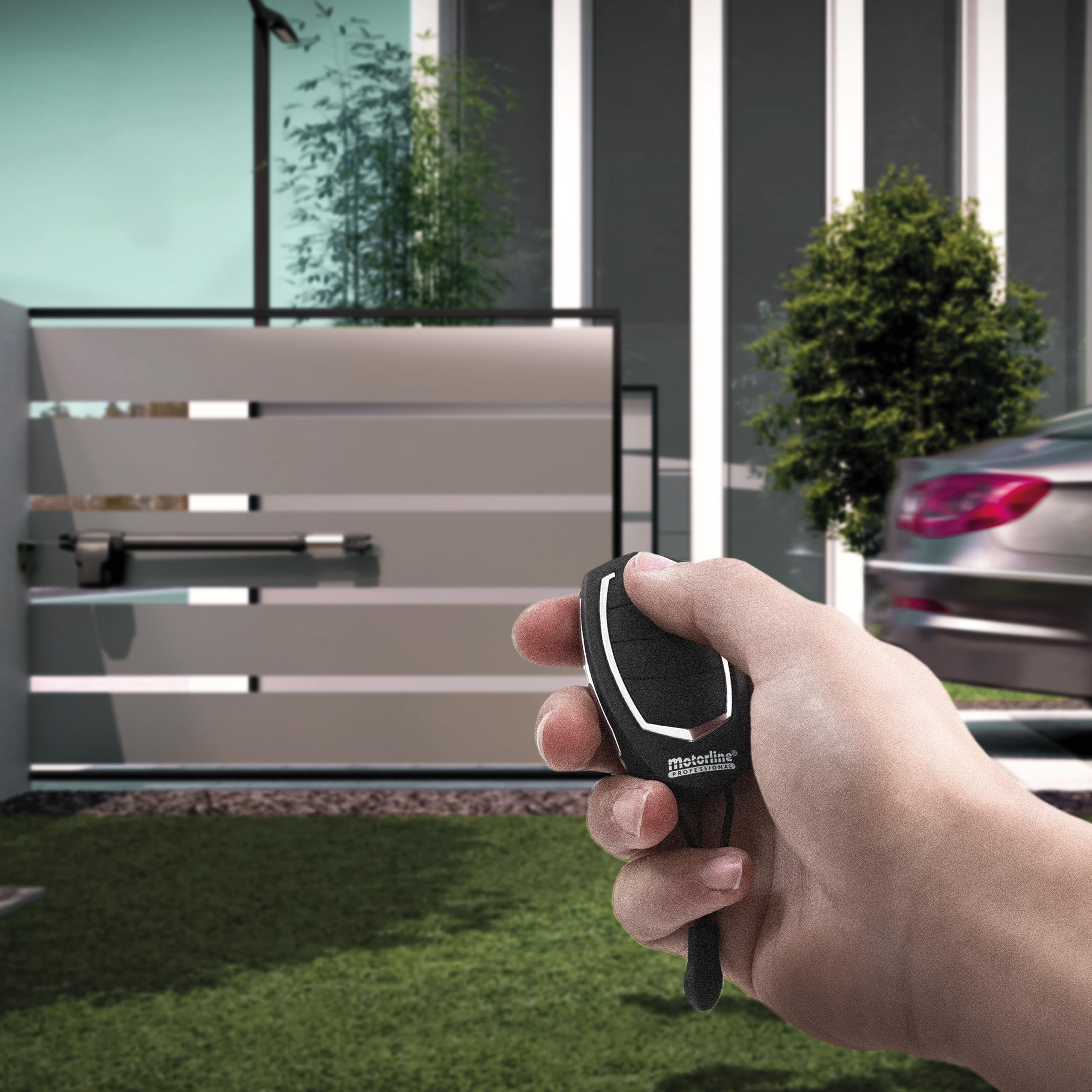 MOTORLINE Falk Mando a Distancia de 4 Canales Rolling Code 433MHz para automatismos y Puertas de Garaje automáticas, sólo Compatible con Productos Motorline