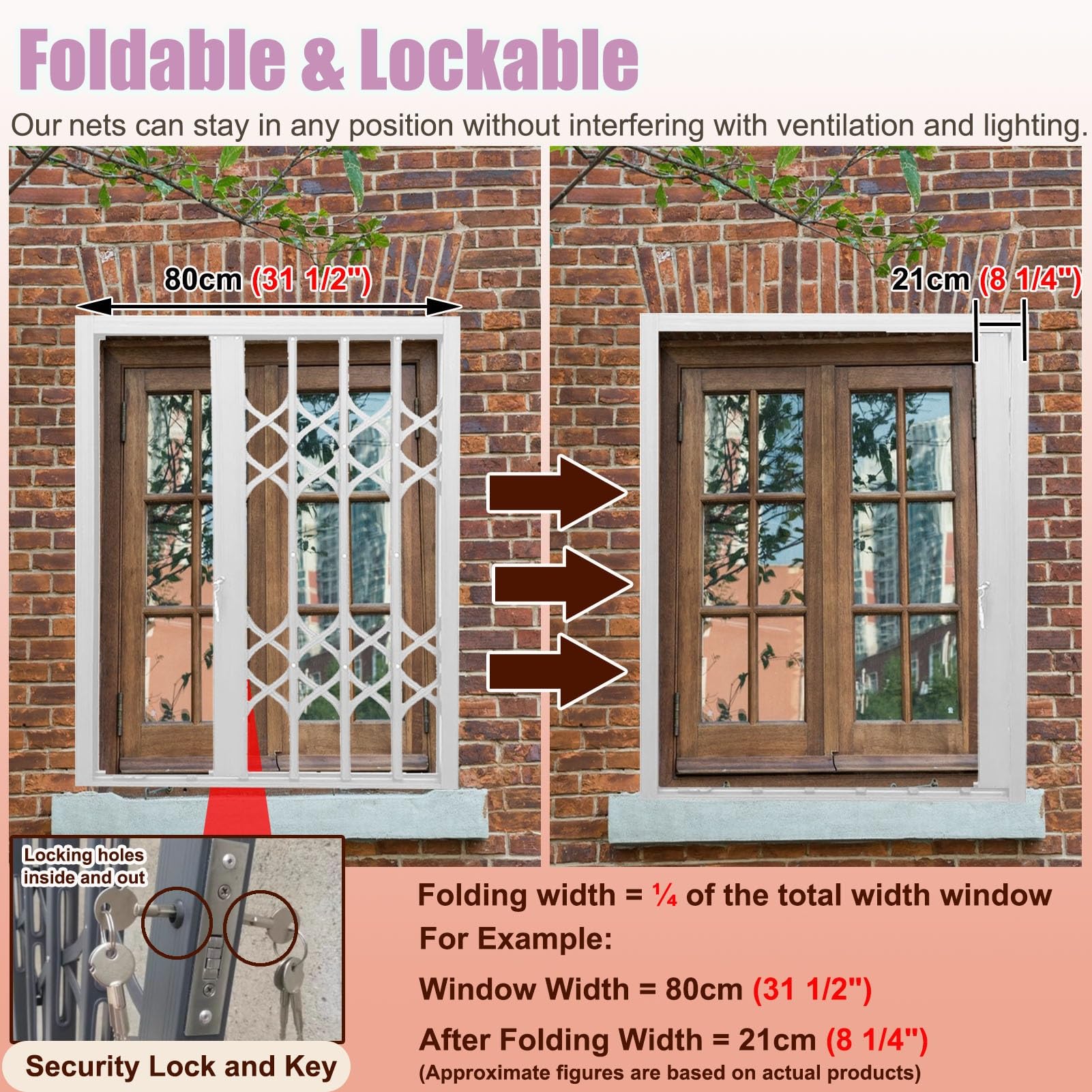Rejas de seguridad de aluminio de alta resistencia para ventanas, rejillas plegables antirrobo para sótanos, recintos para mascotas y establos de caballos, protección para ventanas pequeñas