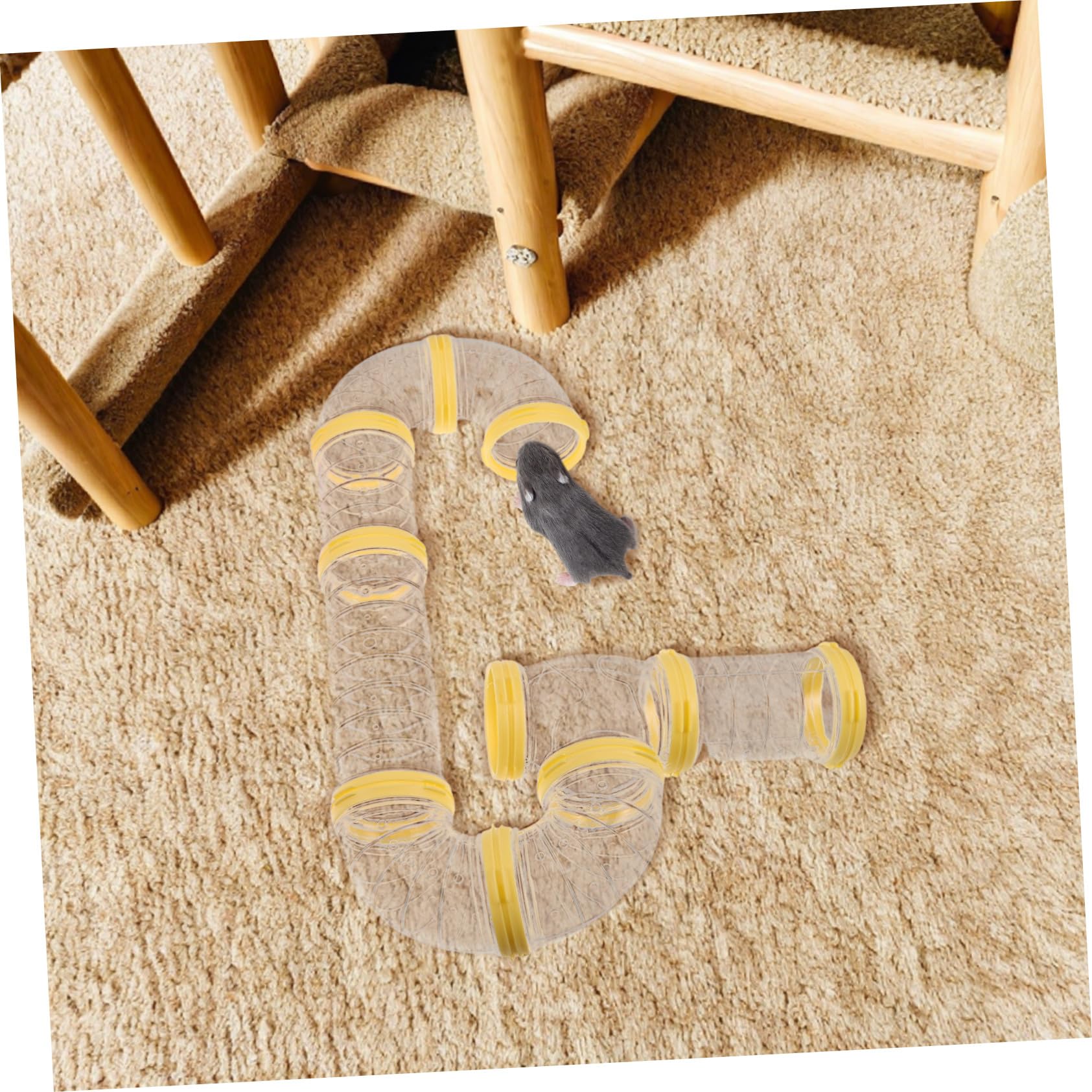 Tunnel di Gioco per Animali in Plastico Trasparente 2 Set per Criceti e Furetti, Accessori per Gabbie per Piccoli Animali Domestici