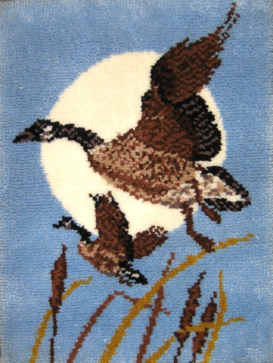 M C G Textiles Latch Hook Kit, 24-Inch by 32-Inch, Moon Geese