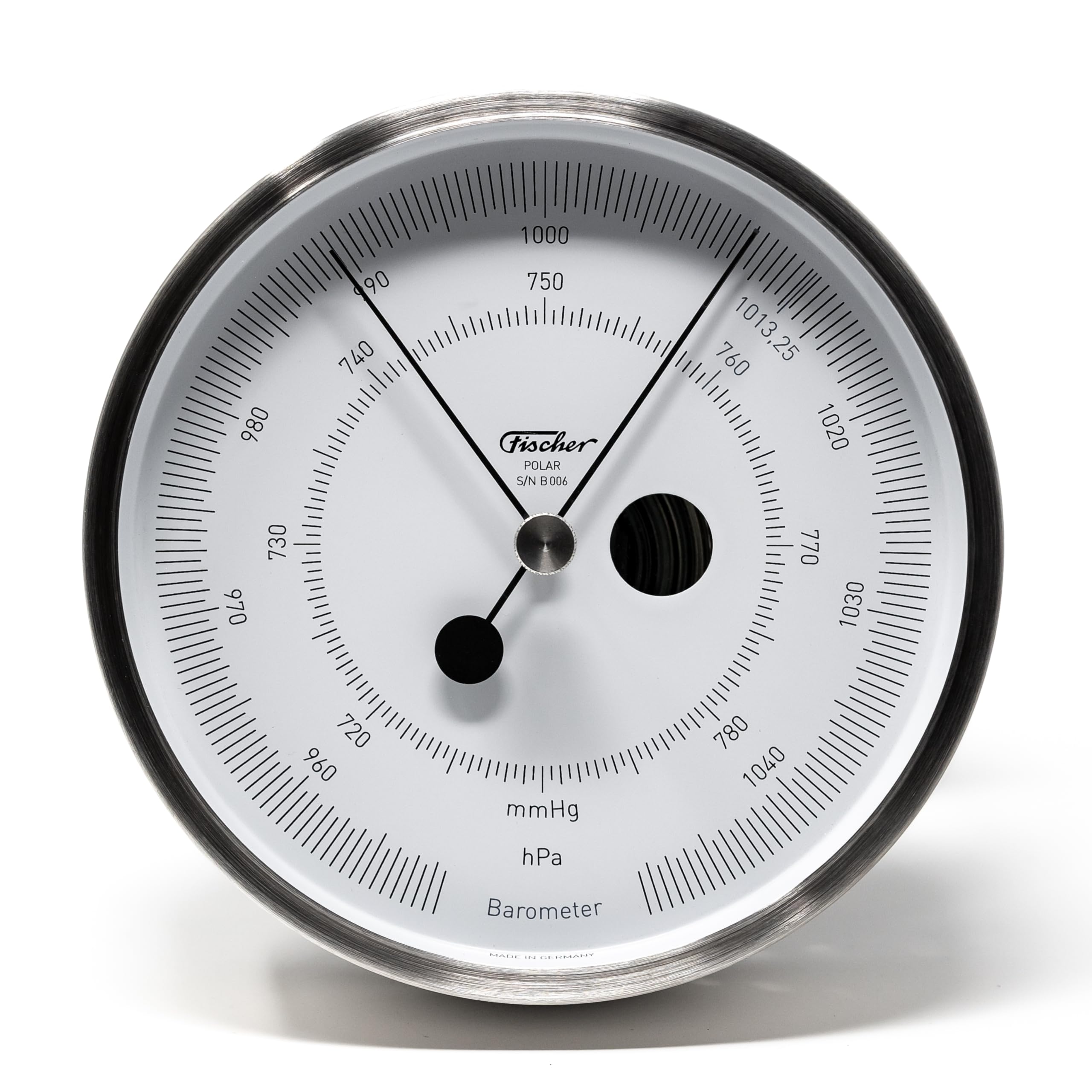 Fischer 1608B-01, baromètre POLAR, baromètre, verre, acier inoxydable