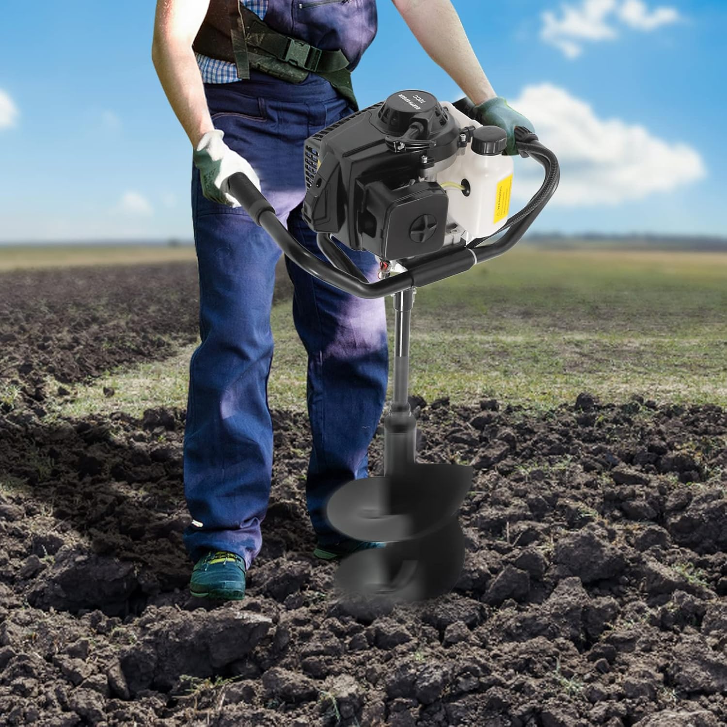 Post Digger 2 Stroke 72CC Handheld Soil Auger Earth Auger