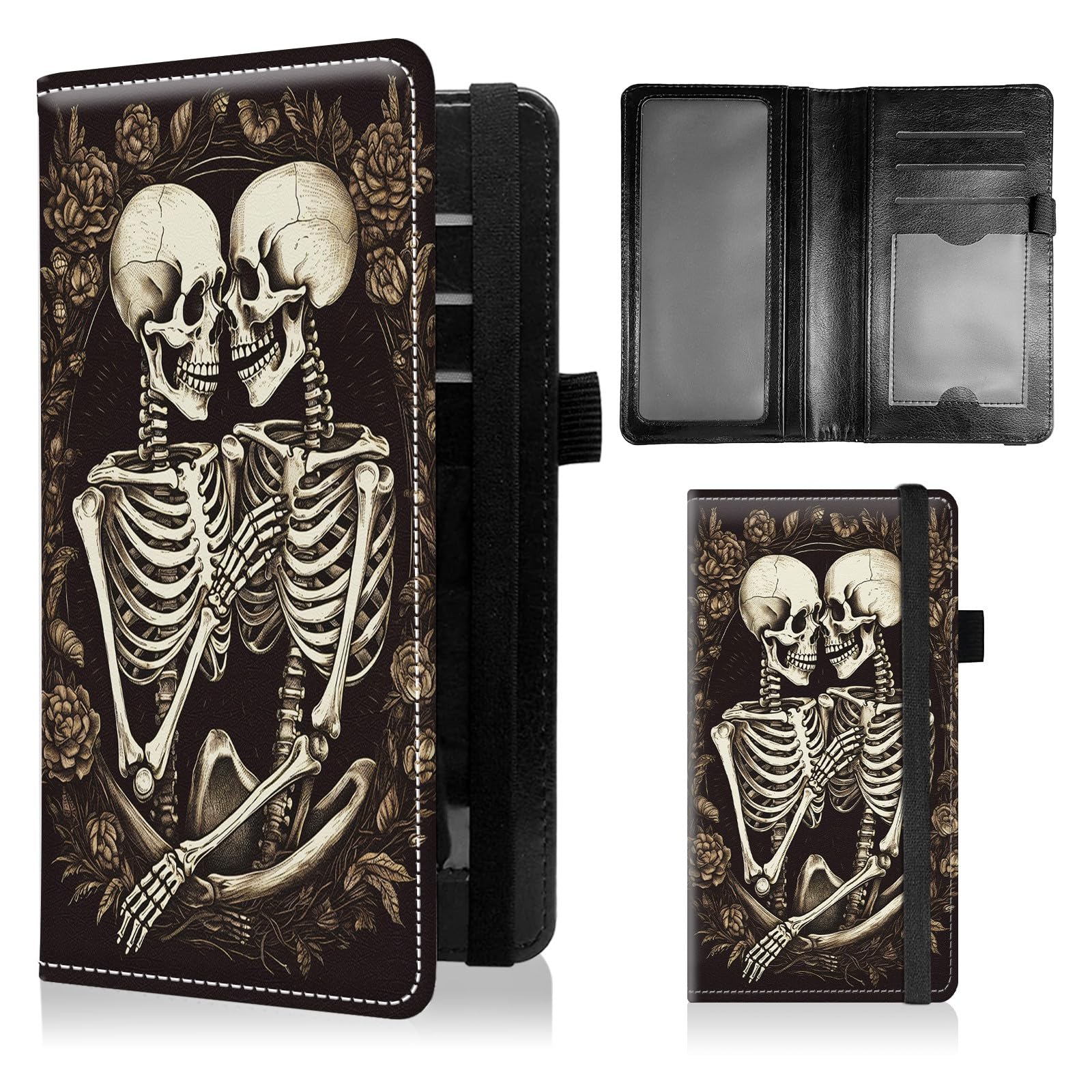 NLZQTTBD Checkbook Cover for Personal Checkbook for Men & Women Check Book Cover Wallet Cute Pu Leather with Pen Holder Card Slots Elastic Strap with