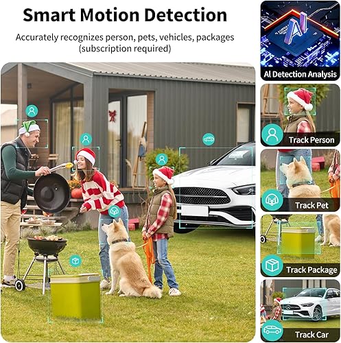 Miniatura 8 de Cámaras de seguridad inalámbricas para exteriores, cámaras inalámbricas WiFi 2K para interiores, cámara externa alimentada por batería para