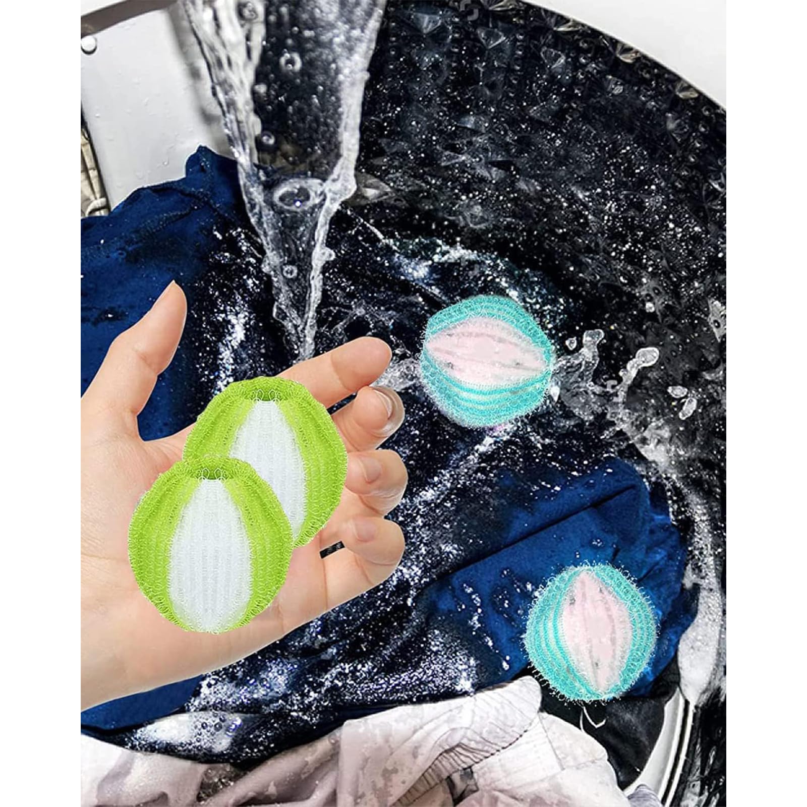 12 PCS pet Hair Remover Washing Machine, Reusable Washing Machine Lint Remover, Laundry Balls Shaped Pet Hair Remover - Image 3
