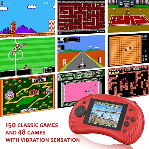 Miniatura 6 de Juegos portátiles de mano para niños, juego de pantalla de 3.2 pulgadas, salida de TV, sistema de reproductor de juegos con vibración arcade,