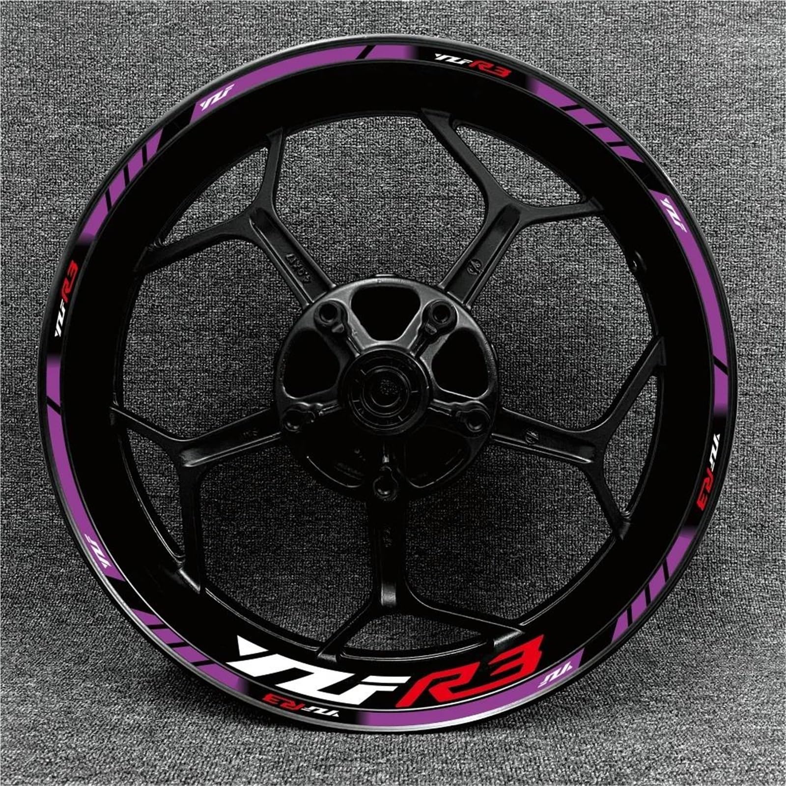 Motorrad-Radnabenaufkleber Reflektierende Motorradfelgenaufkleber Für Yamaha YZF R3 YZFR3 YZF-R3 Radnabenaufkleber Radaufkleber Felgenrandaufkleber(Farbe 17)