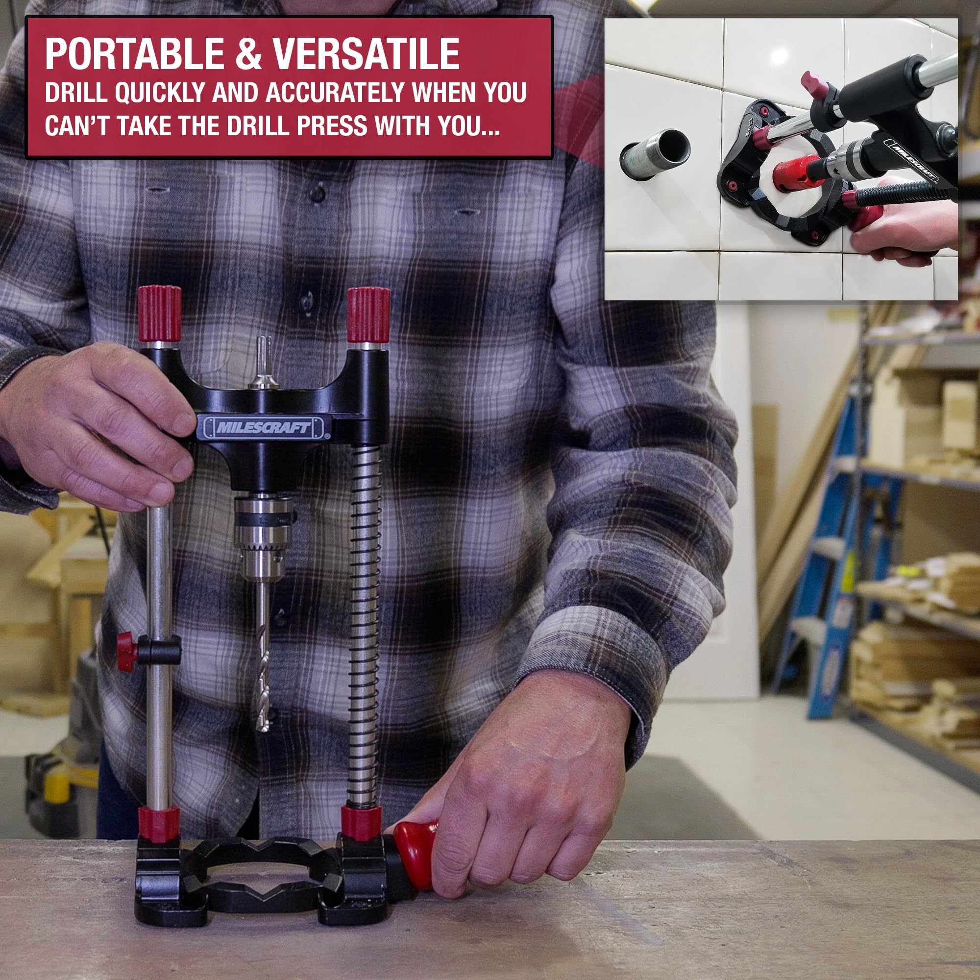 Milescraft DrillMate Portable Drill Guide Adjustable Precision Drilling Jig — Amazon image 2