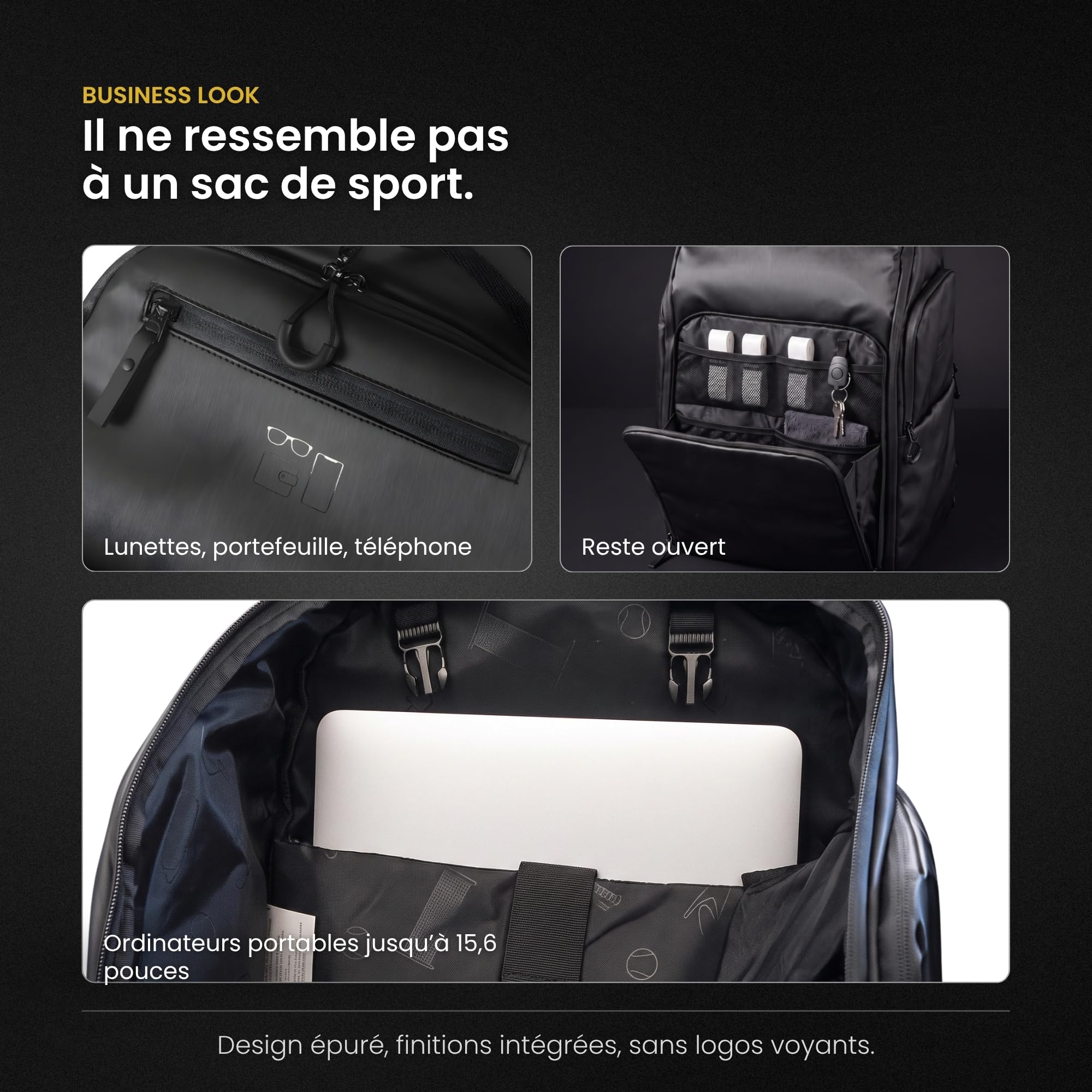 Palbea P-Bag Sac Padel 40L avec Espace pour Raquettes et Chaussures.