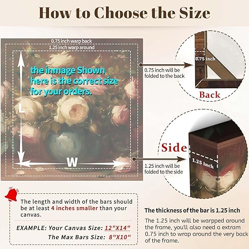 Miniatura 2 de Marco de lienzo, barras ensanchadoras de 12 x 18 pulgadas, kits de madera con accesorios para pintura al óleo y arte de pared