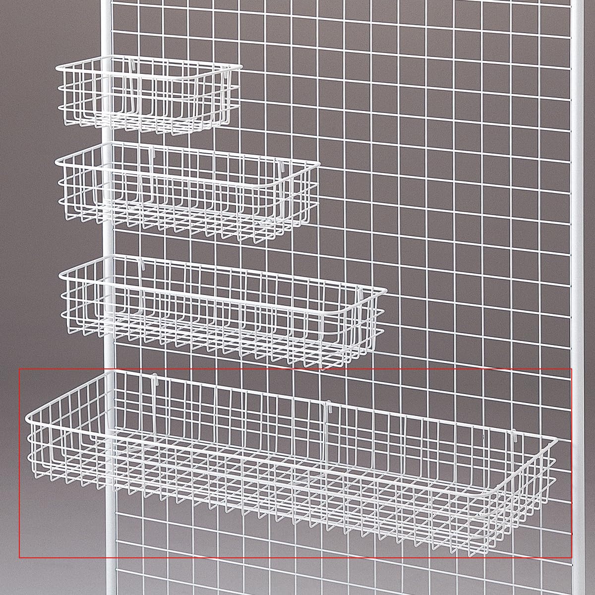 Amazon｜ディスプレイネット用網カゴ 白 W84cm 【 メッシュパネル