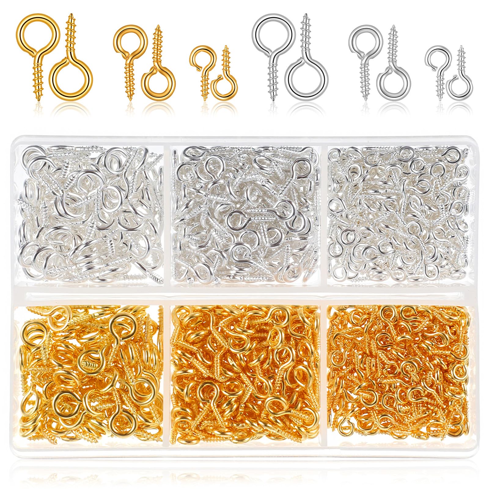 800 viti ad occhiello in acciaio inox, 6 mm, 5 mm, 4 mm, viti ad anello, ganci a vite per artigianato in legno, artigianato, tende, corde