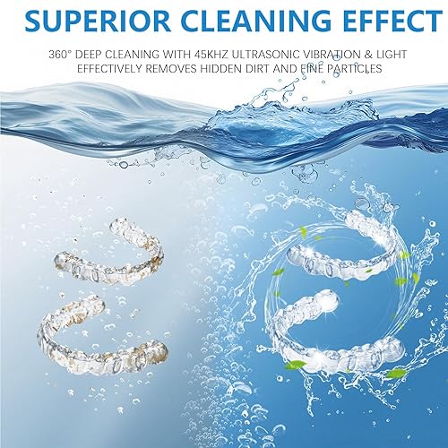 Miniatura 2 de Máquina Limpiadora Ultrasónica de Retenedores 45khz Cápsula de Limpieza de 200ml para Limpiador de Dentaduras, Protector Bucal, Alineador, Guarda