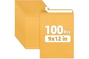 SUNEE 9 x 12 Manila Envelopes with Self-Seal for Catalog and Mailing