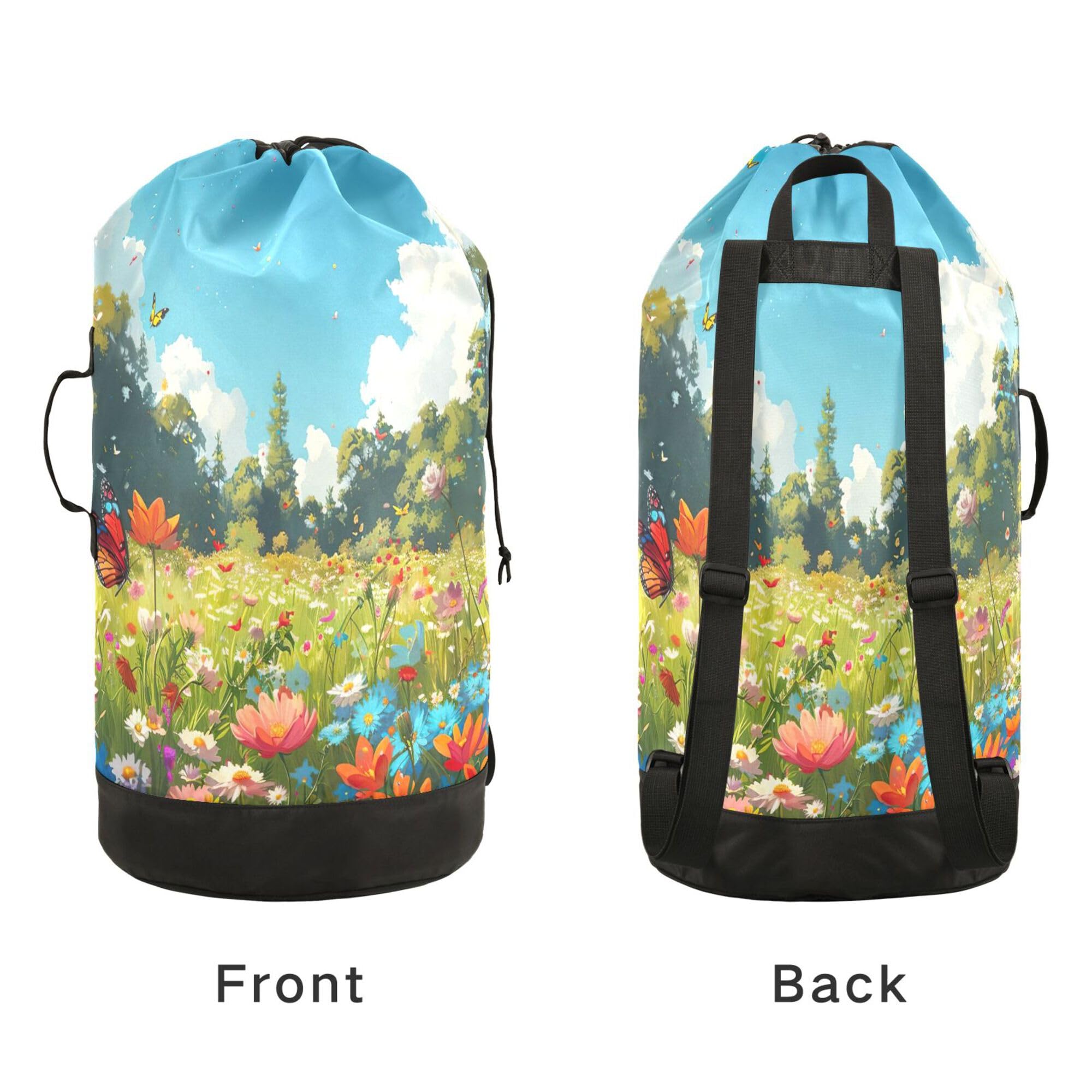 Amazon.com: xigua Garden Herbal Flowers Laundry Bag Backpack