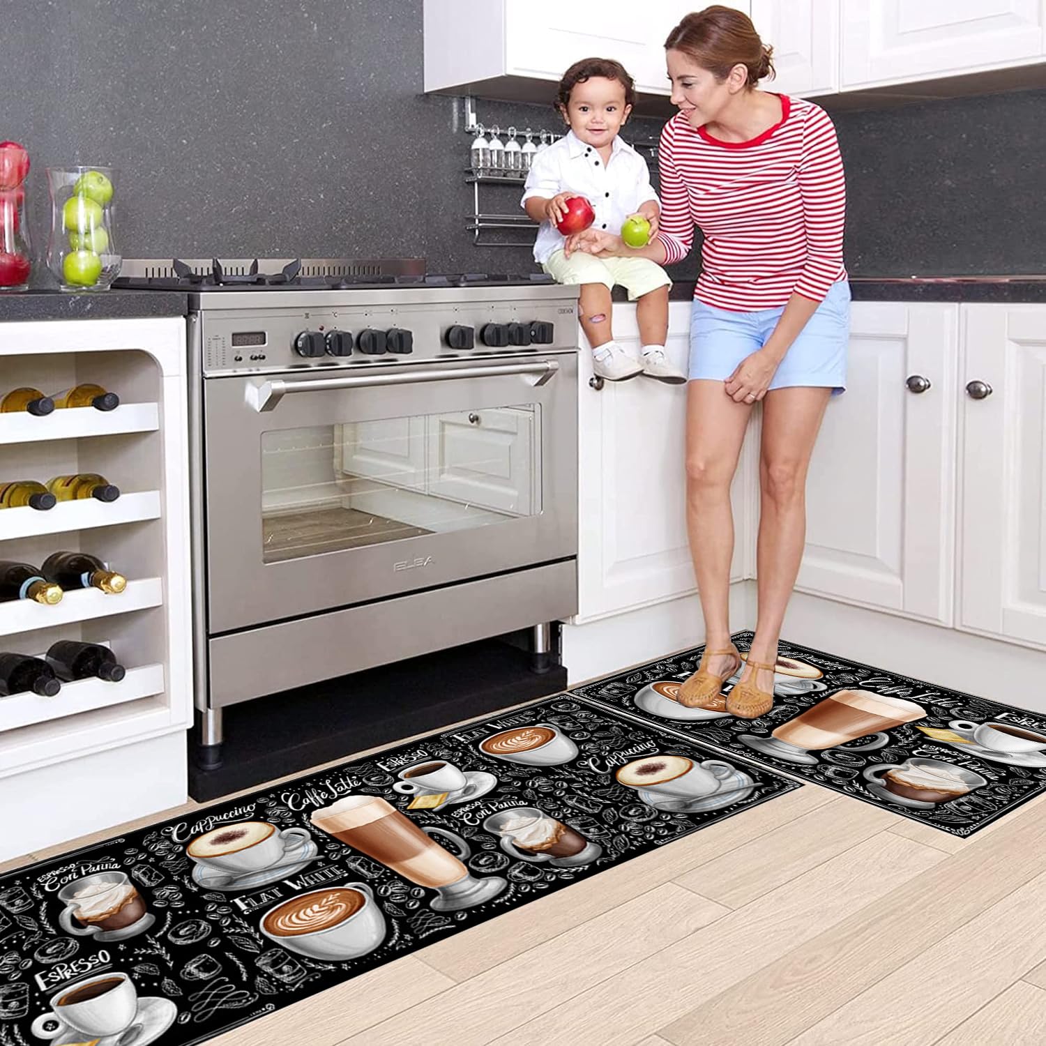 LIBRNTY Tappetini Da Cucina Lavabili Antiscivolo - Set 2 Pezzi 40x60cm E 40x120cm, Per Interni E Esterni - Foto 9