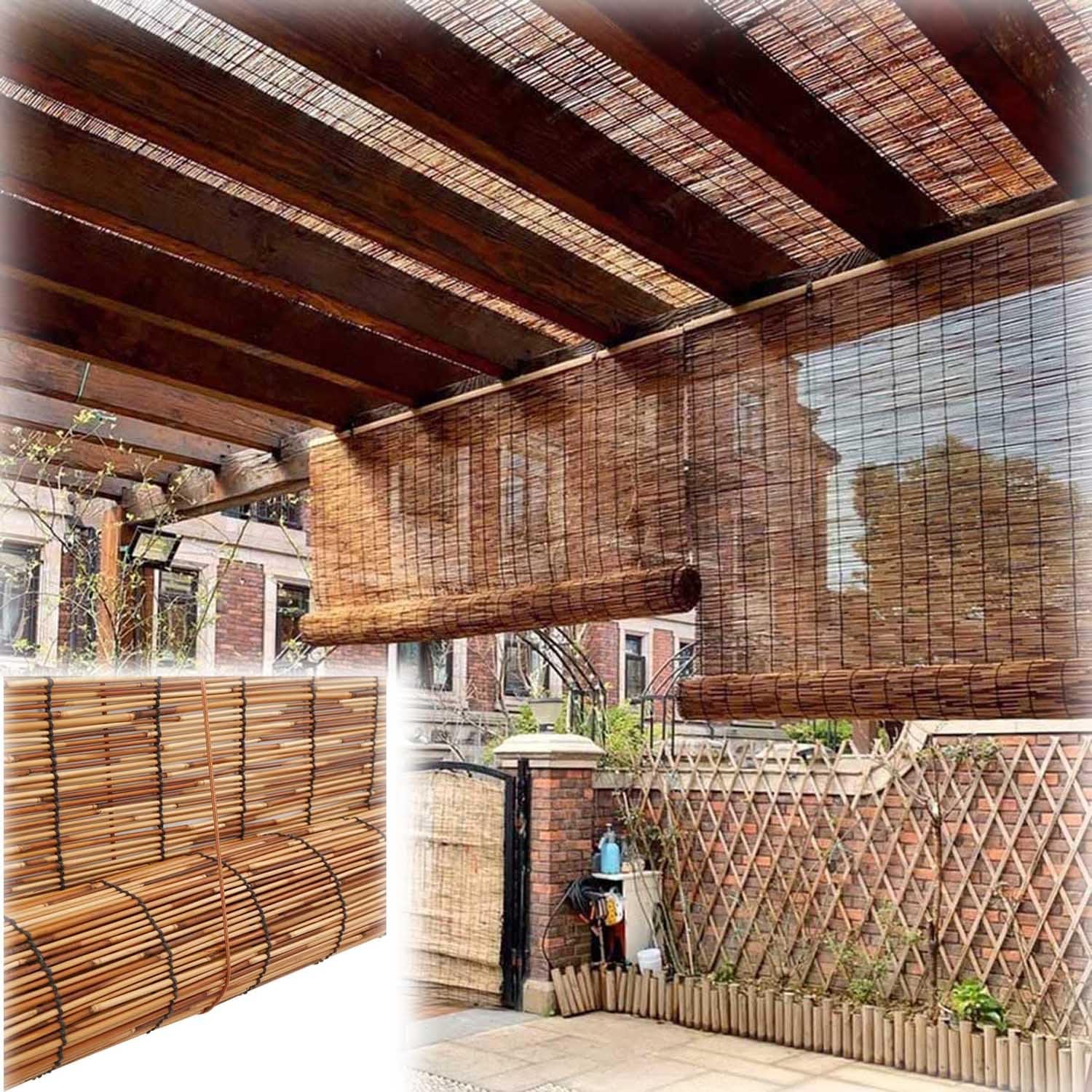 バンブーセット GOYOHOME 竹 すだれ 屋外 日よけ 竹すだれ 天然の葦のカーテン葦
