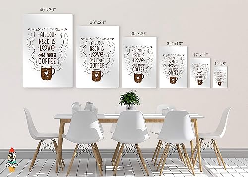 Miniatura 7 de HB Art Design All You Need is Love and More Coffee Brown Quote and Big Mug Metal Print Wall Art Coffee Bar Decor Coffee Signs Kitchen Wall Decor